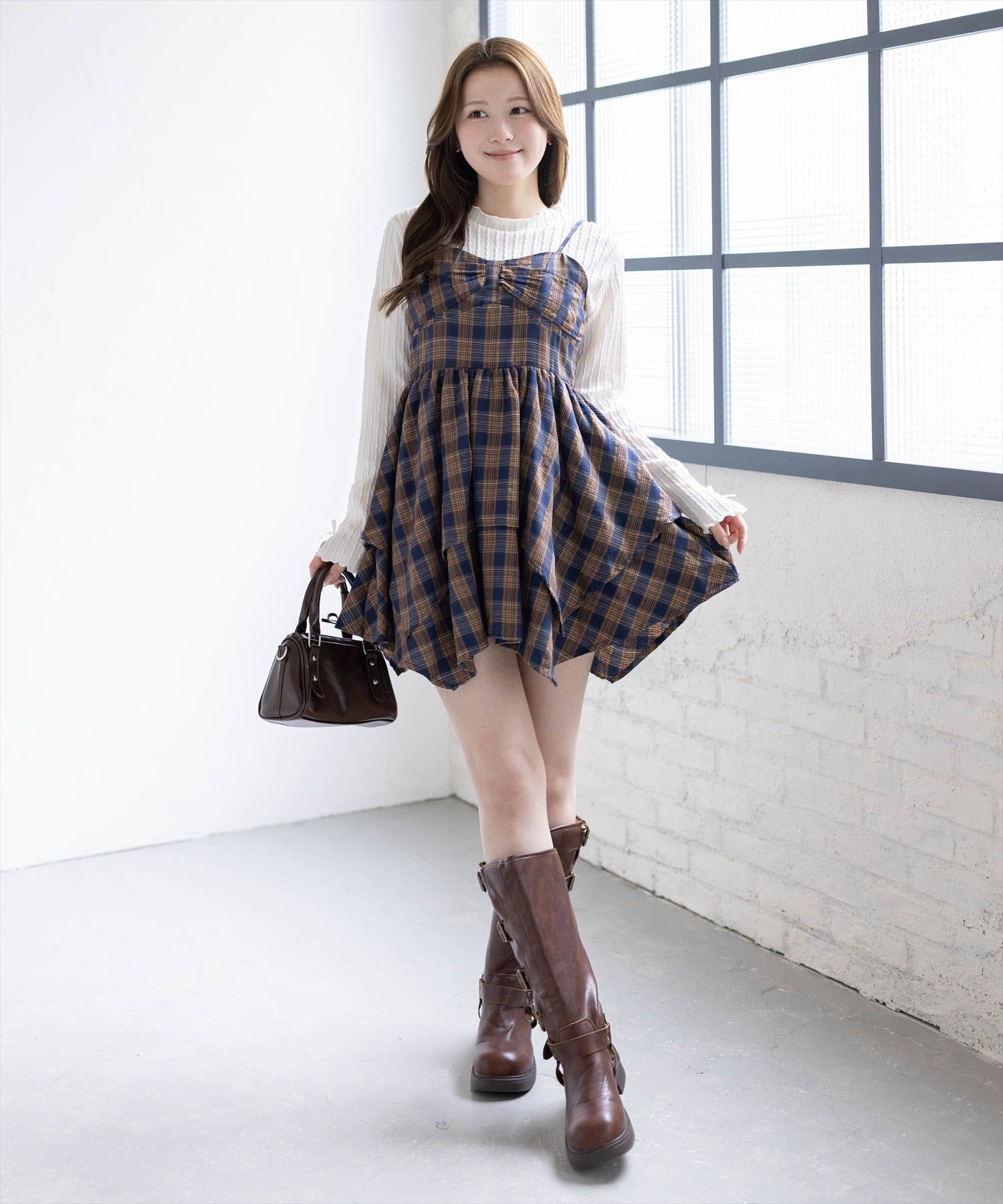 163cm/ネイビー F着用