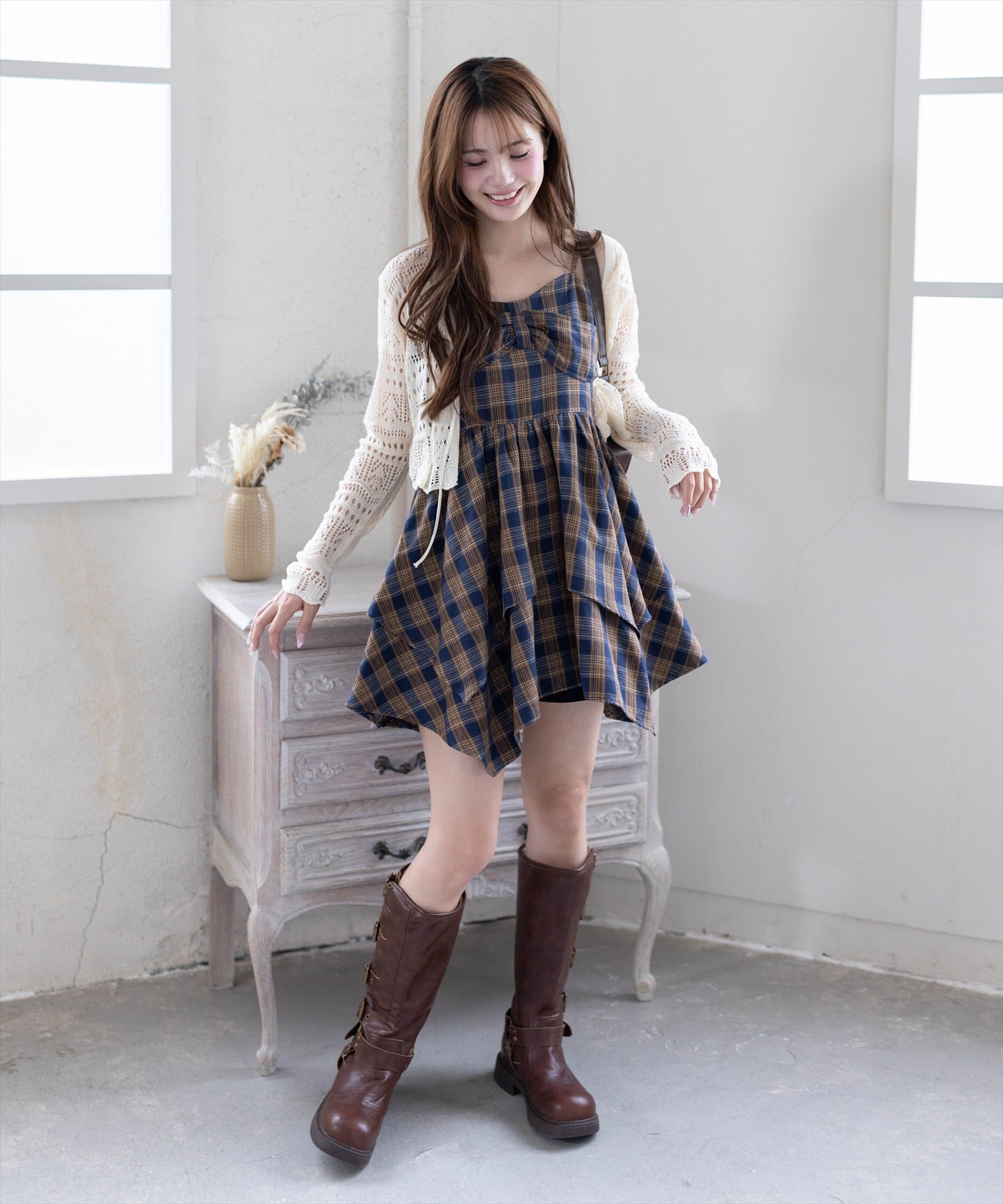 161cm/ネイビー F着用