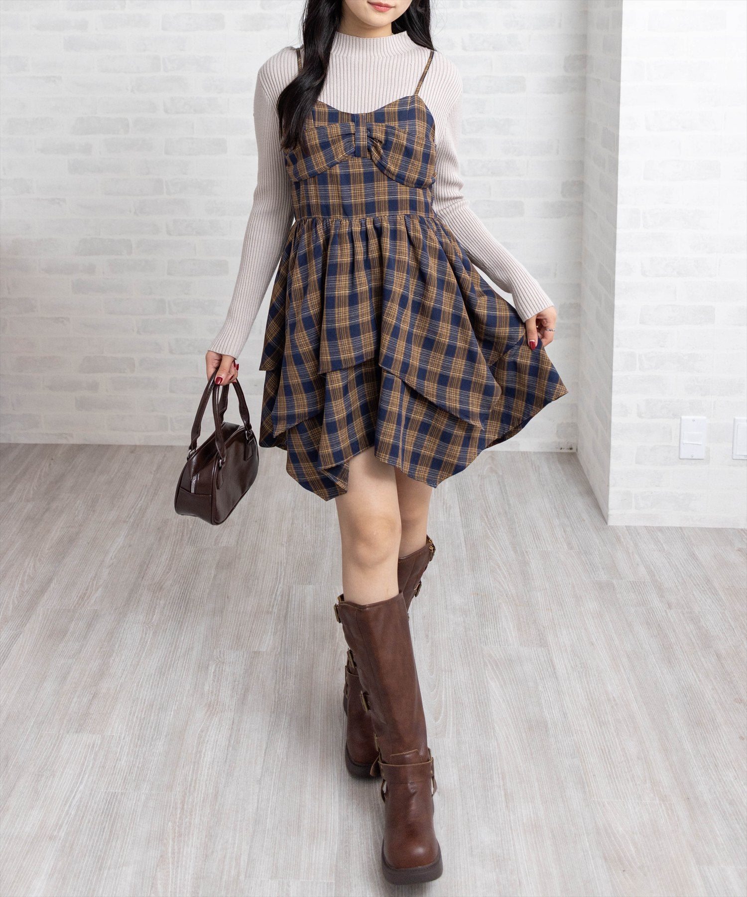 162cm/ネイビー F着用