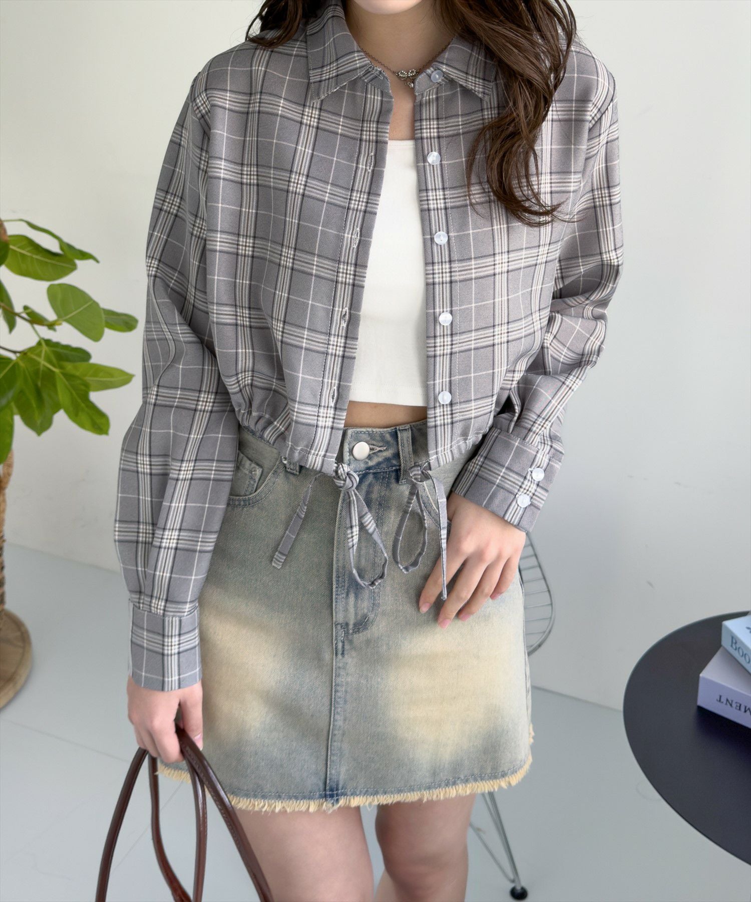 clear チェック柄ショート丈シャツ[CL8962] | レディースファッション