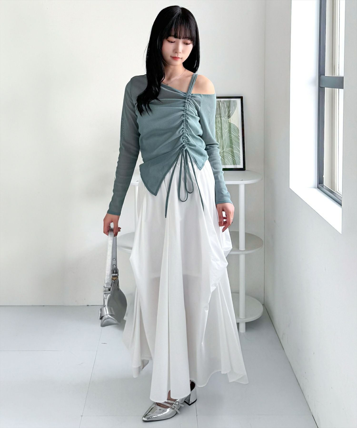 162cm/ミント着用