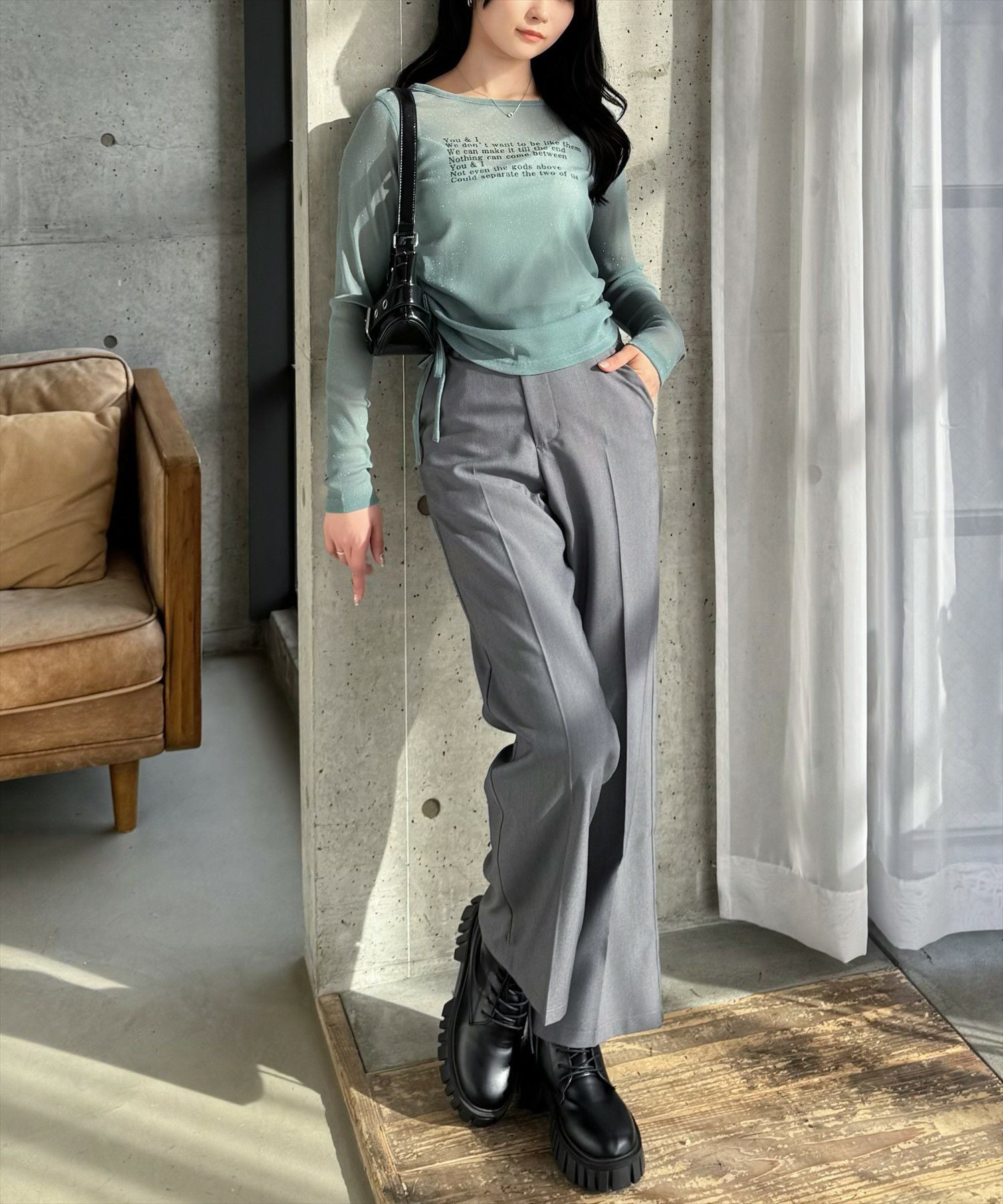 162cm/グリーン着用