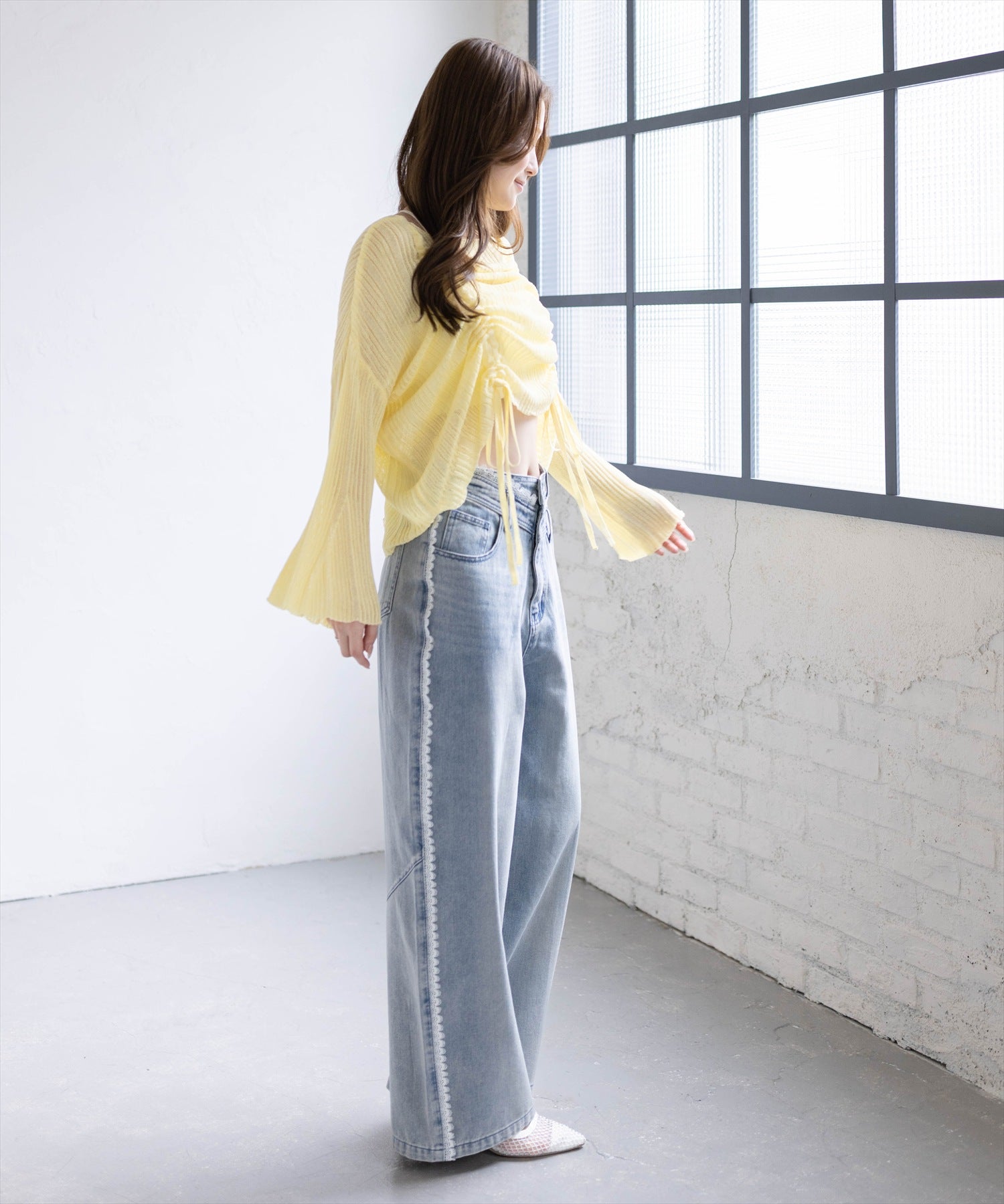 161cm/ベージュ着用