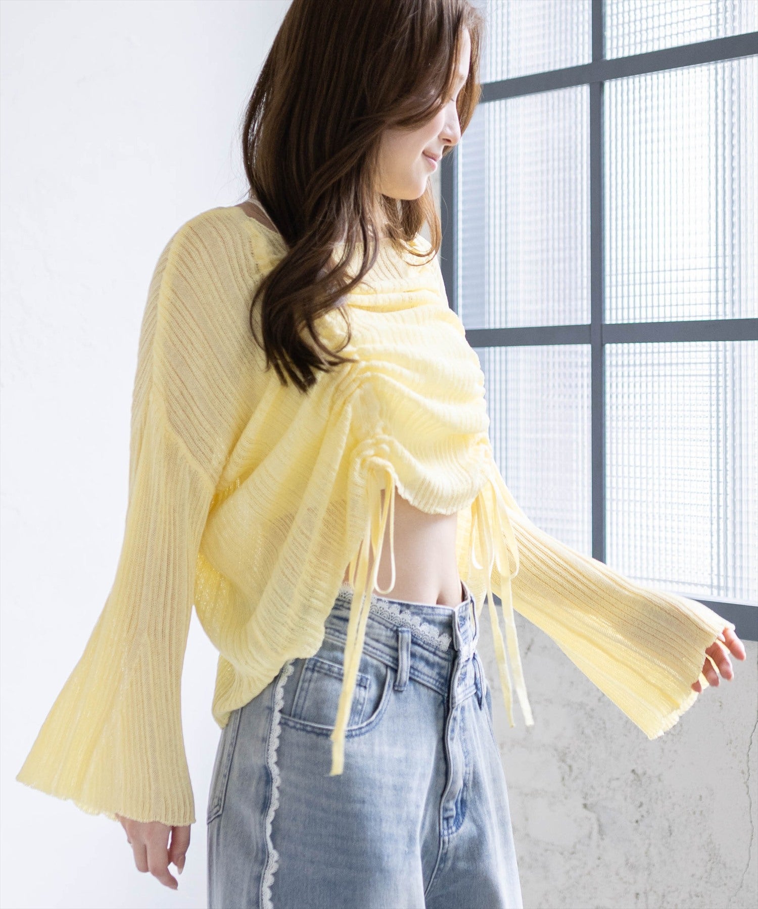 161cm/グレー着用