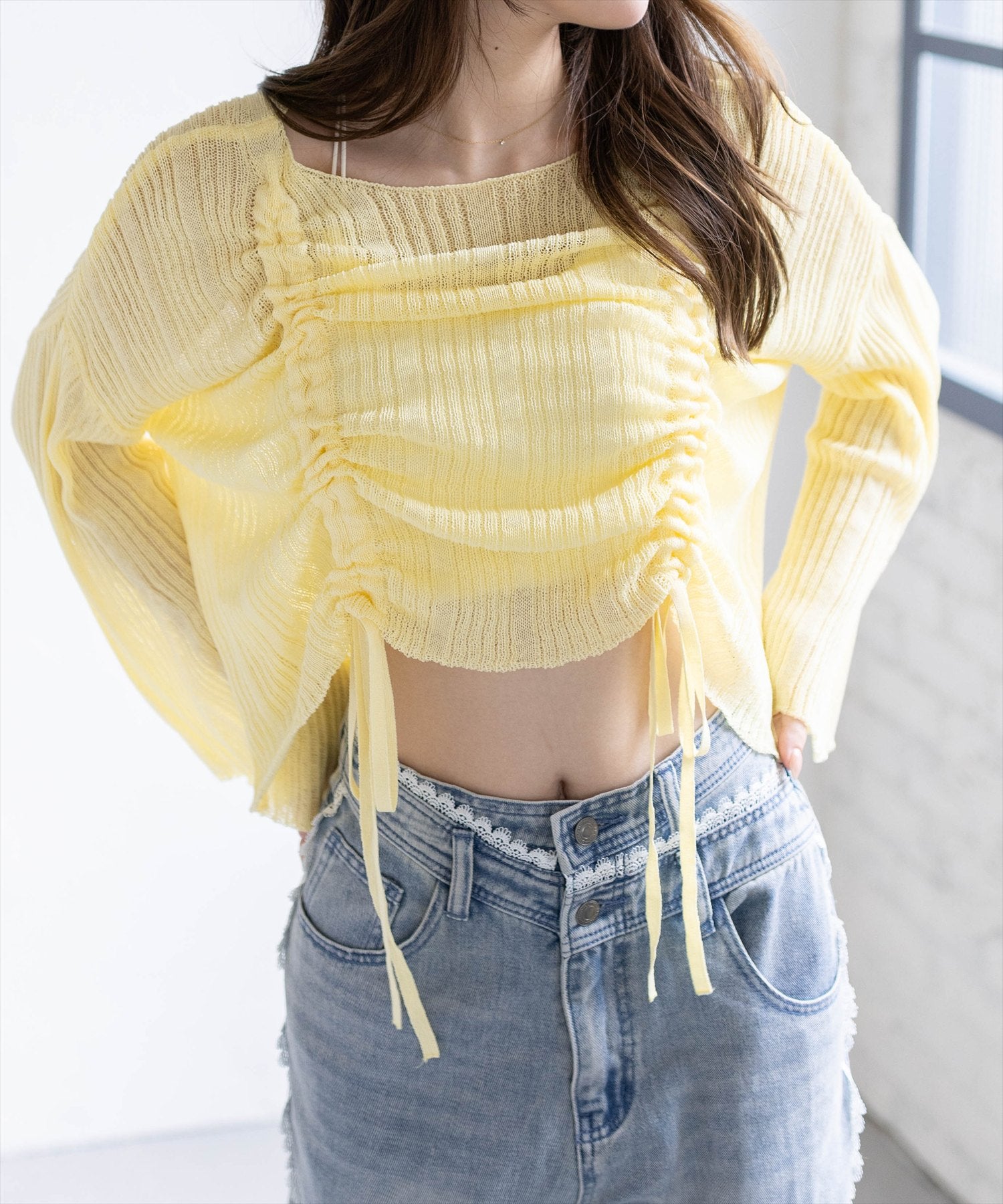 161cm/カーキ着用