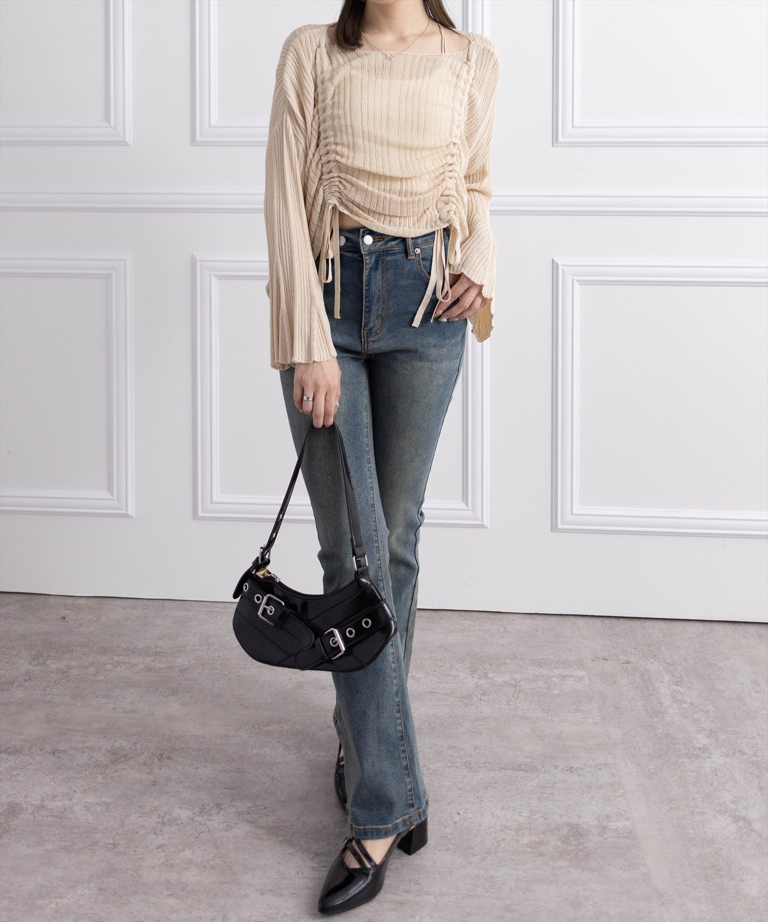 160cm/ベージュ着用