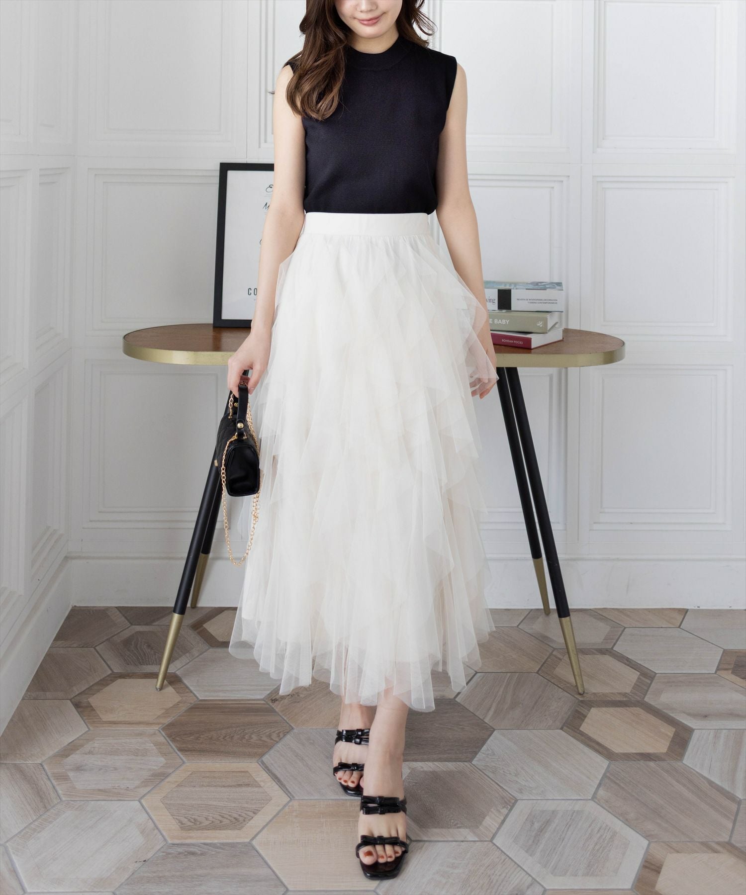 161cm/アイボリー F着用