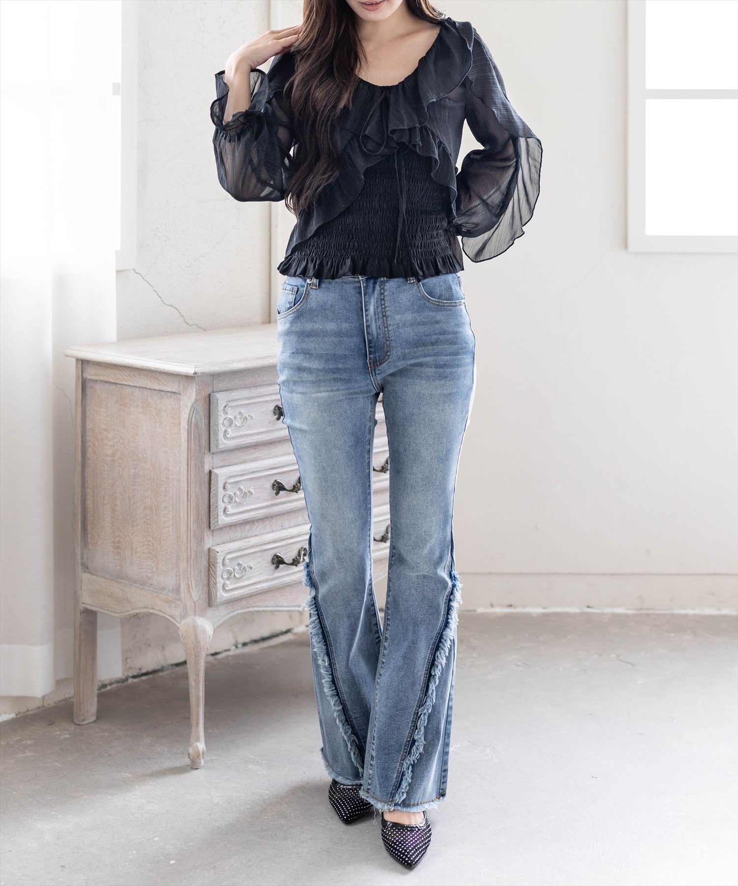 161cm/ブルー着用