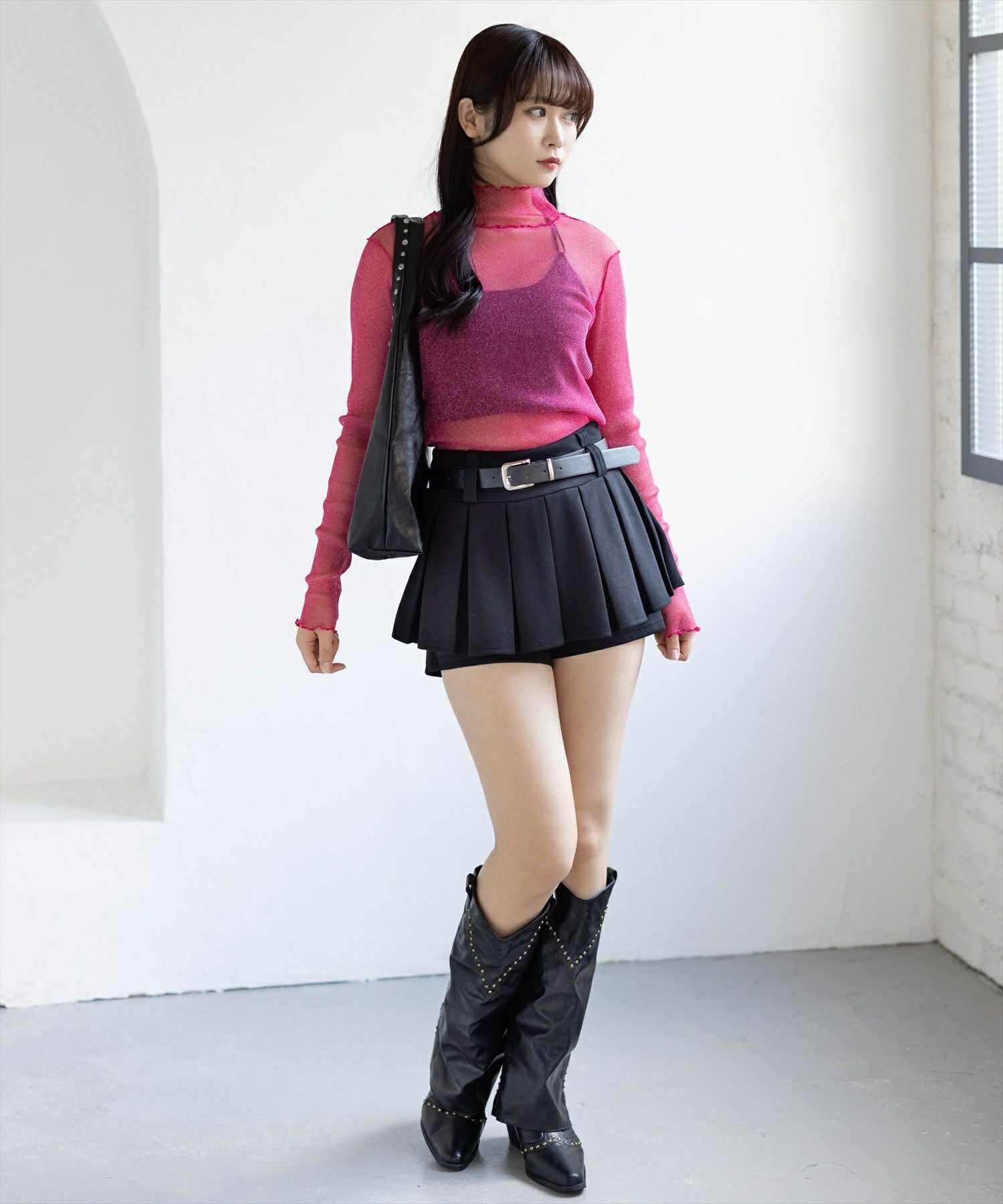 162cm/ピンク着用