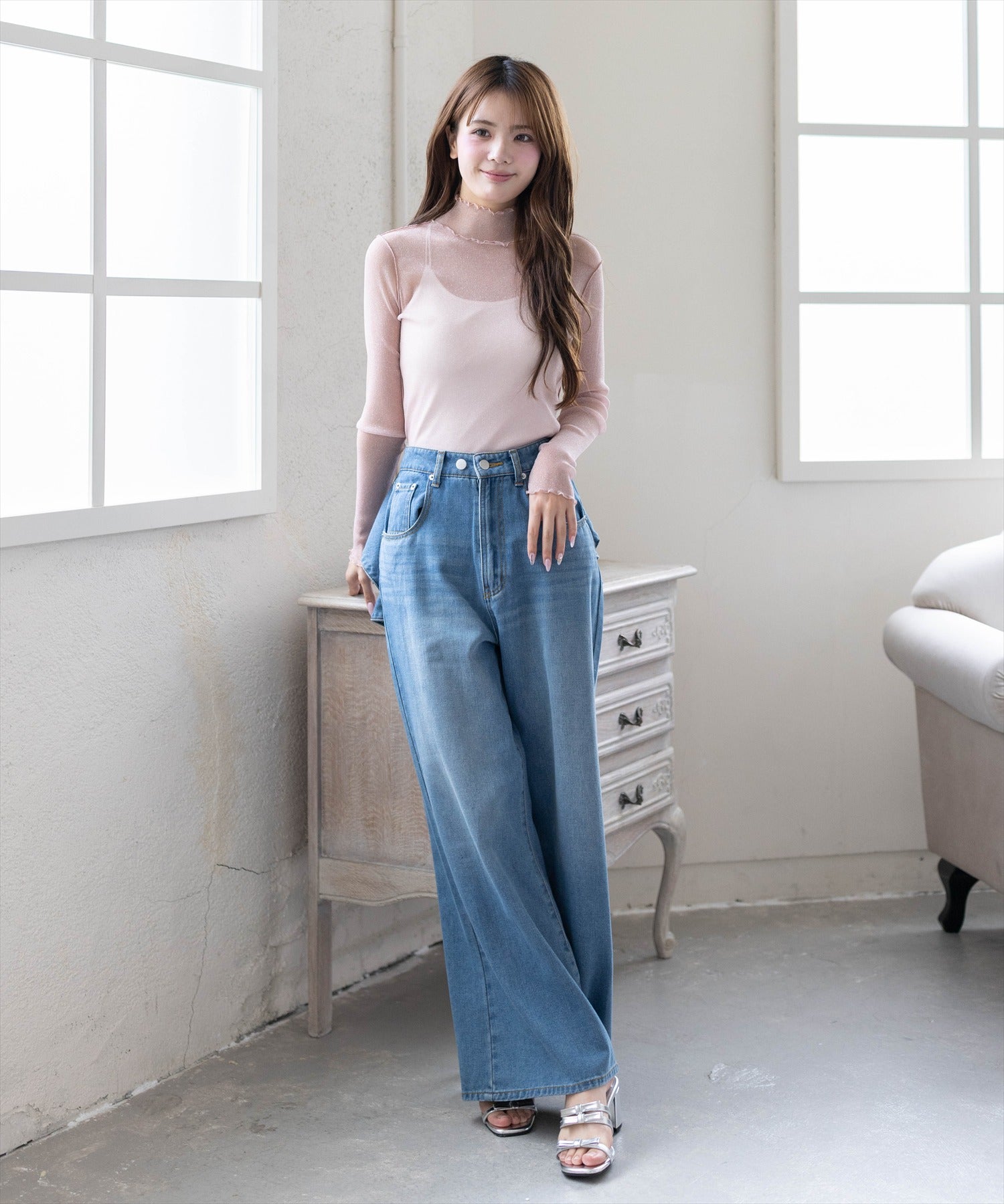 161cm/ライトピンク着用