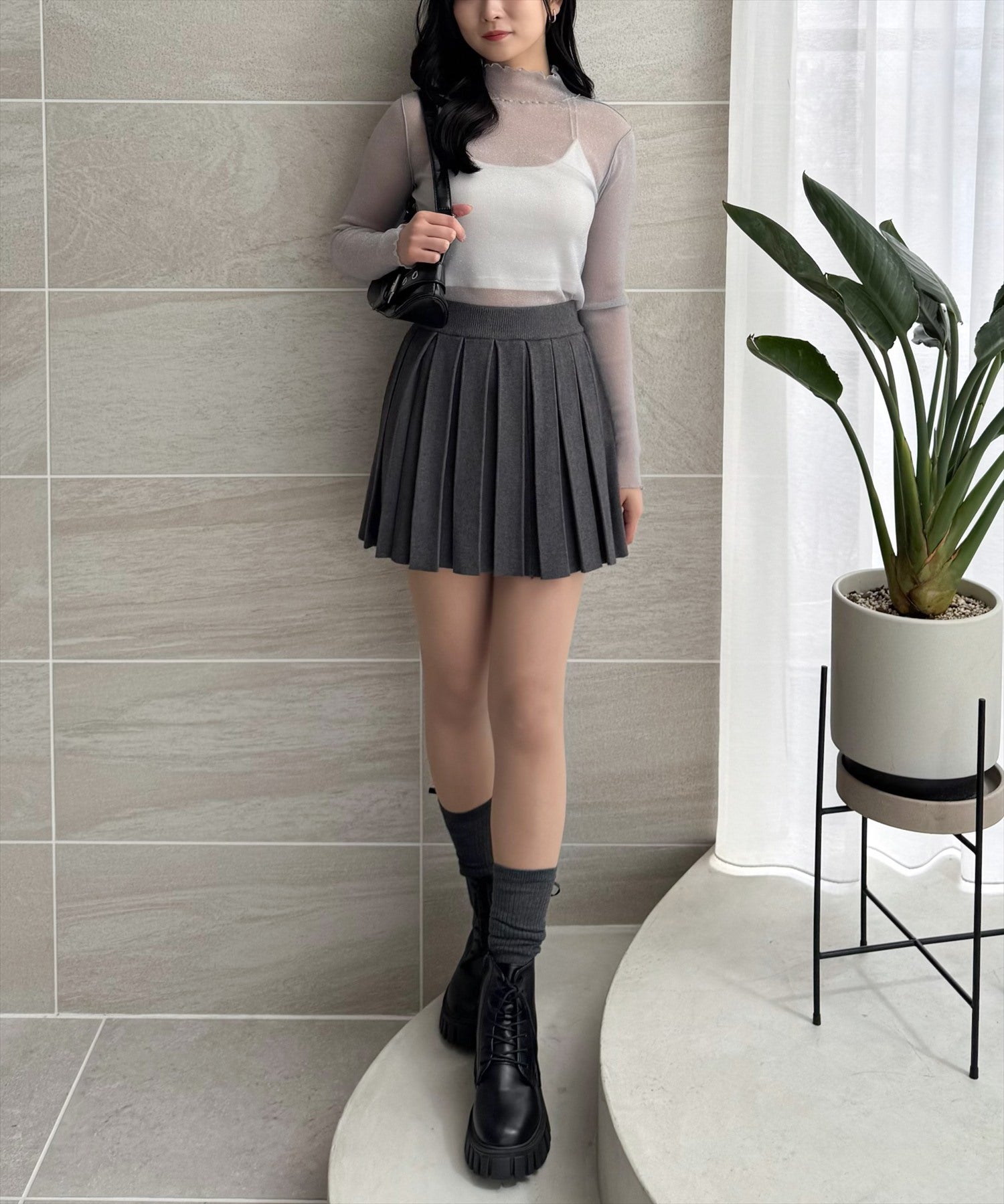 162cm/ライトグレー着用