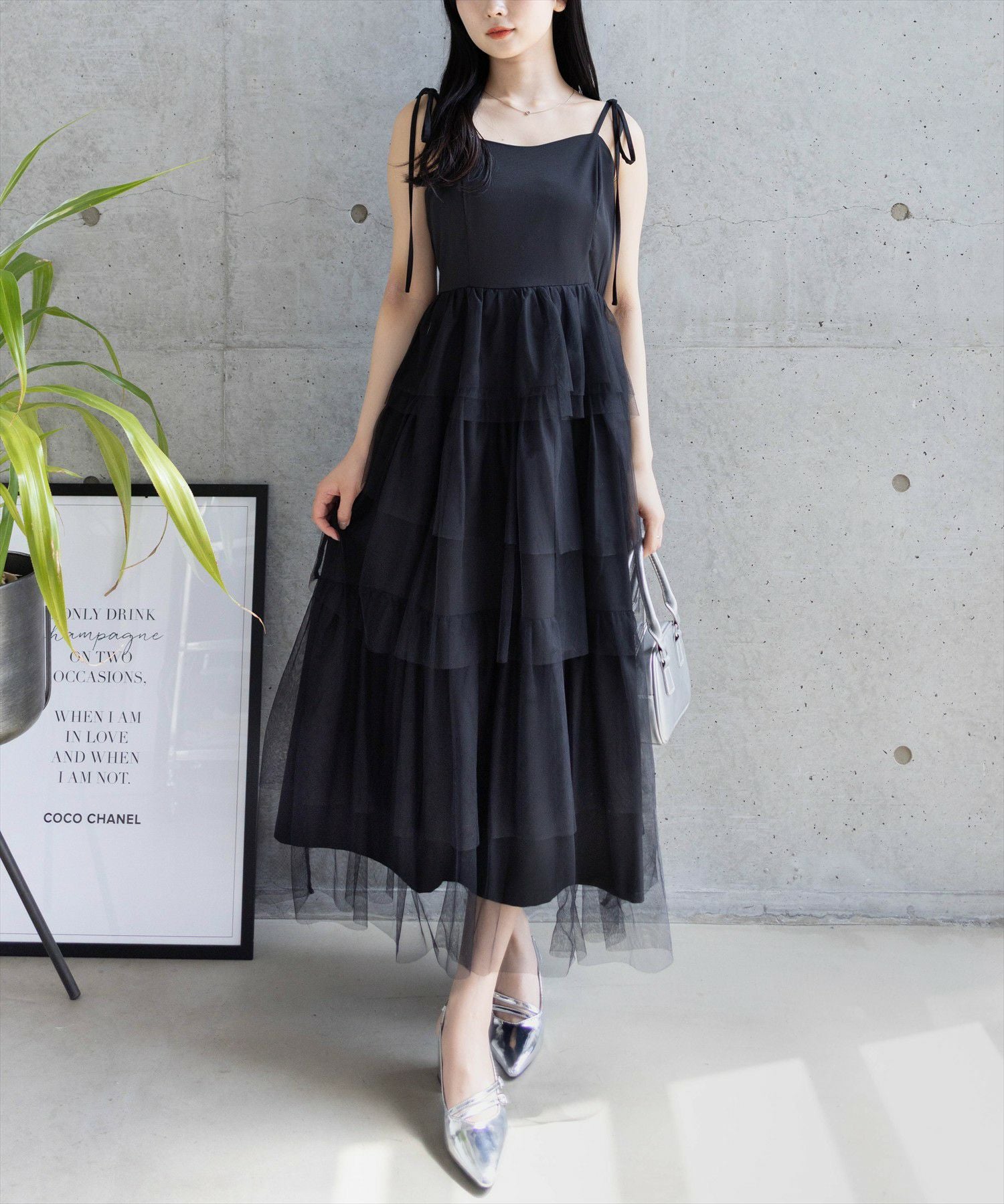 clear チュールティアードキャミワンピース[CL9221] | レディース