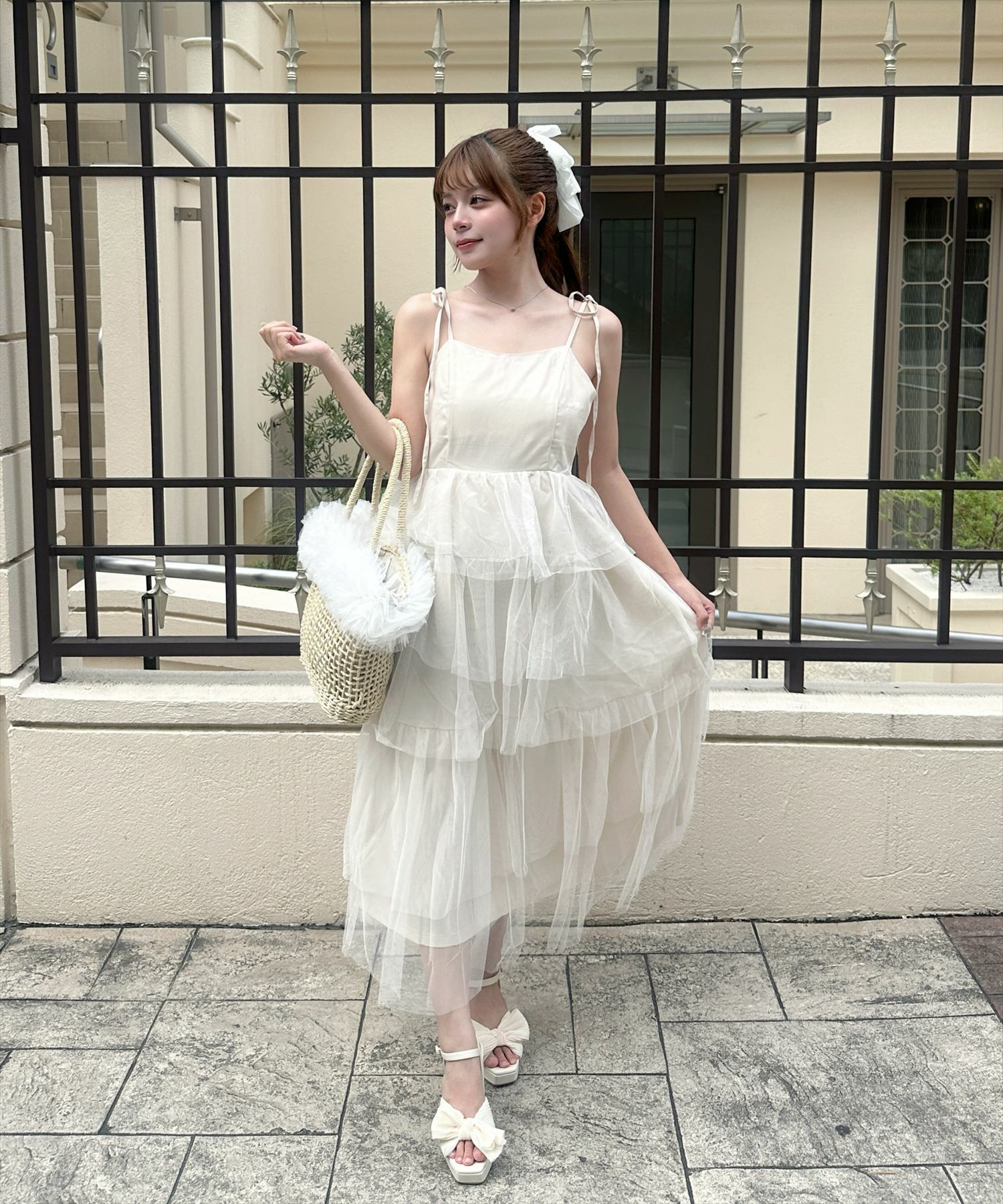 clear チュールティアードキャミワンピース[CL9221] | レディース