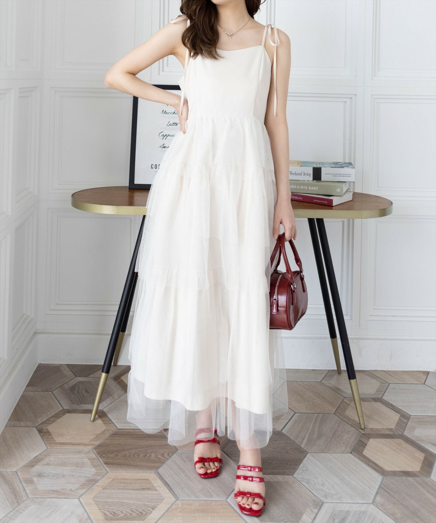 161cm/アイボリー F着用