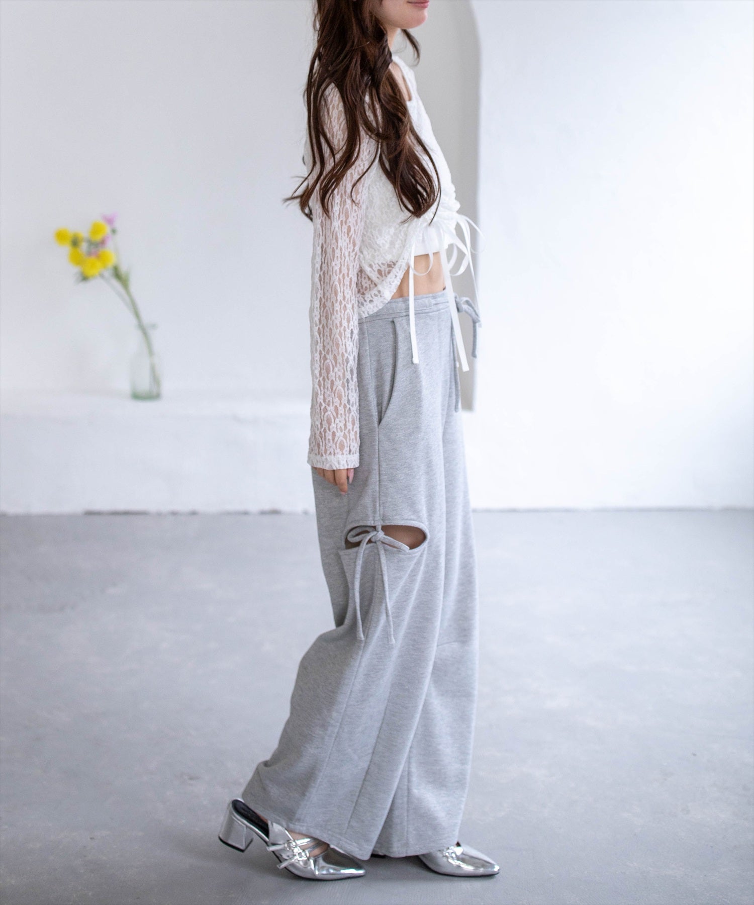 clear≪再入荷≫ドロストリボンレーストップス＆キャミセット[CL9126