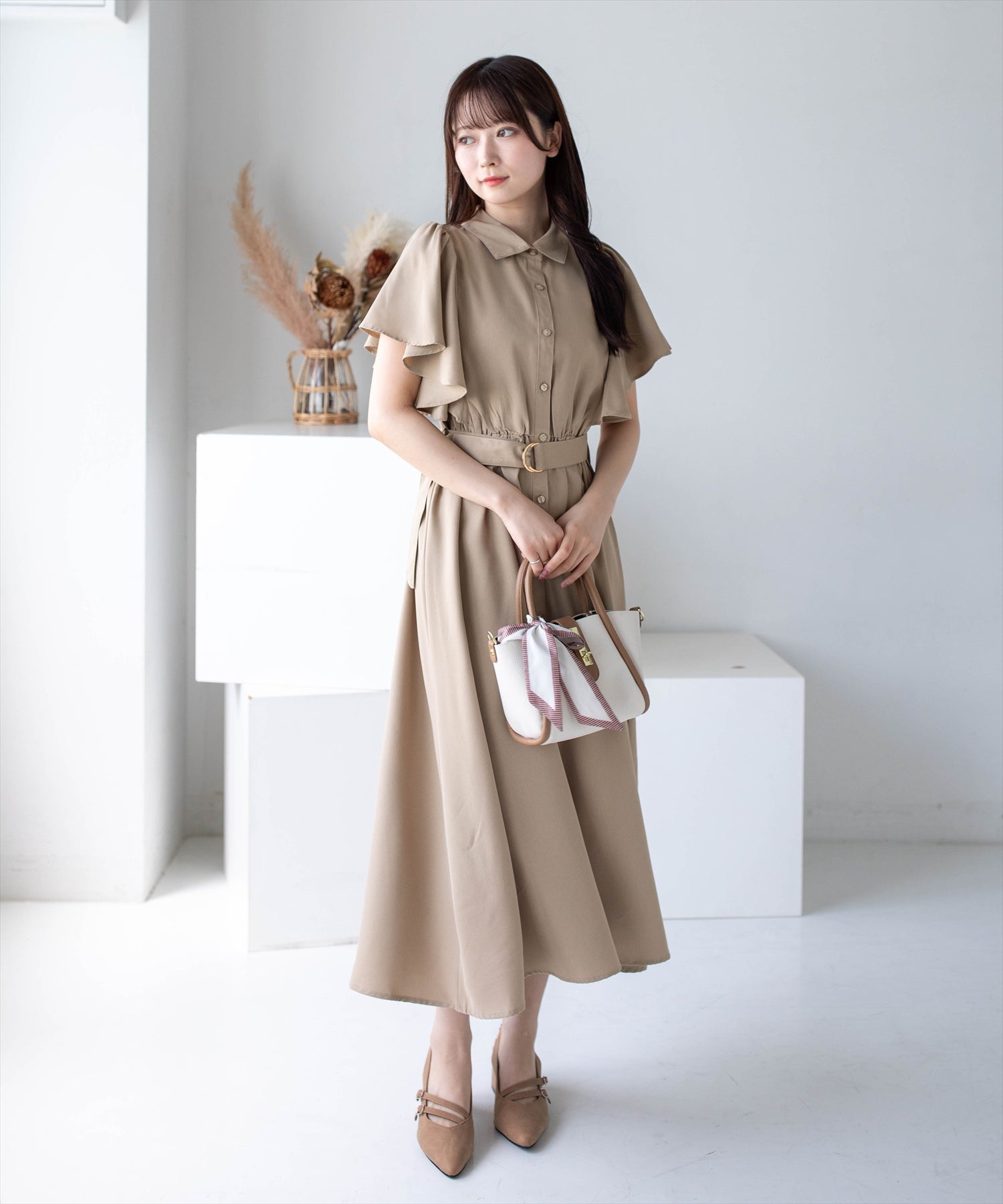 162cm/ベージュ F着用