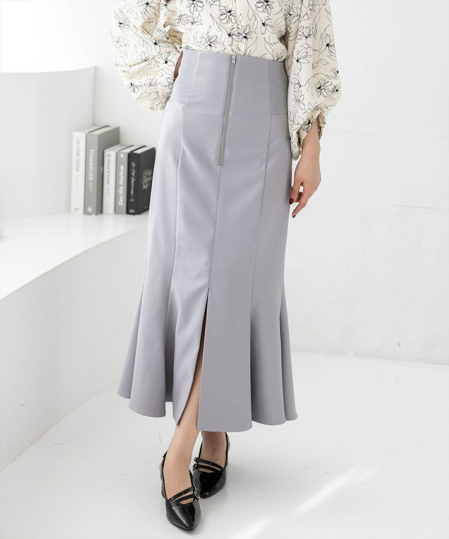 clear≪新色追加≫ウエストリブスリット入りマーメイドスカート[CL9278