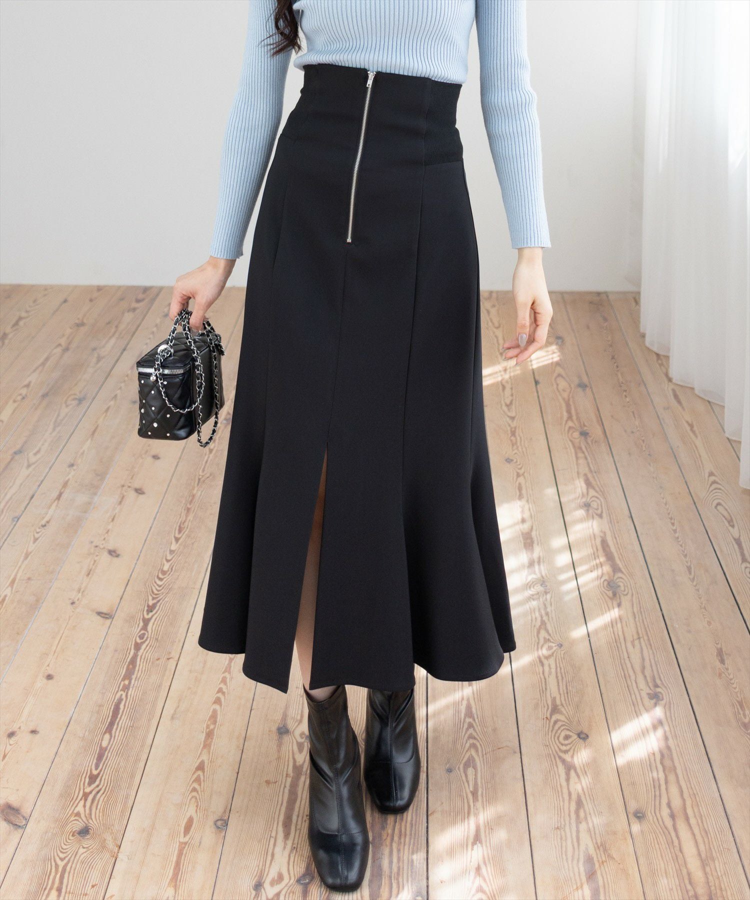 clear≪新色追加≫ウエストリブスリット入りマーメイドスカート[CL9278