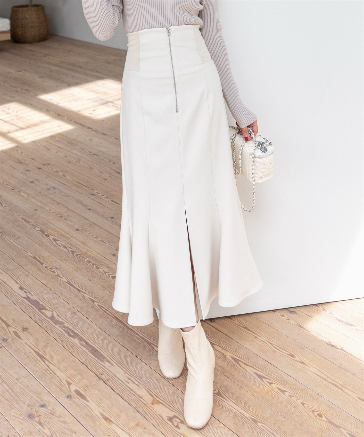 clear≪新色追加≫ウエストリブスリット入りマーメイドスカート[CL9278