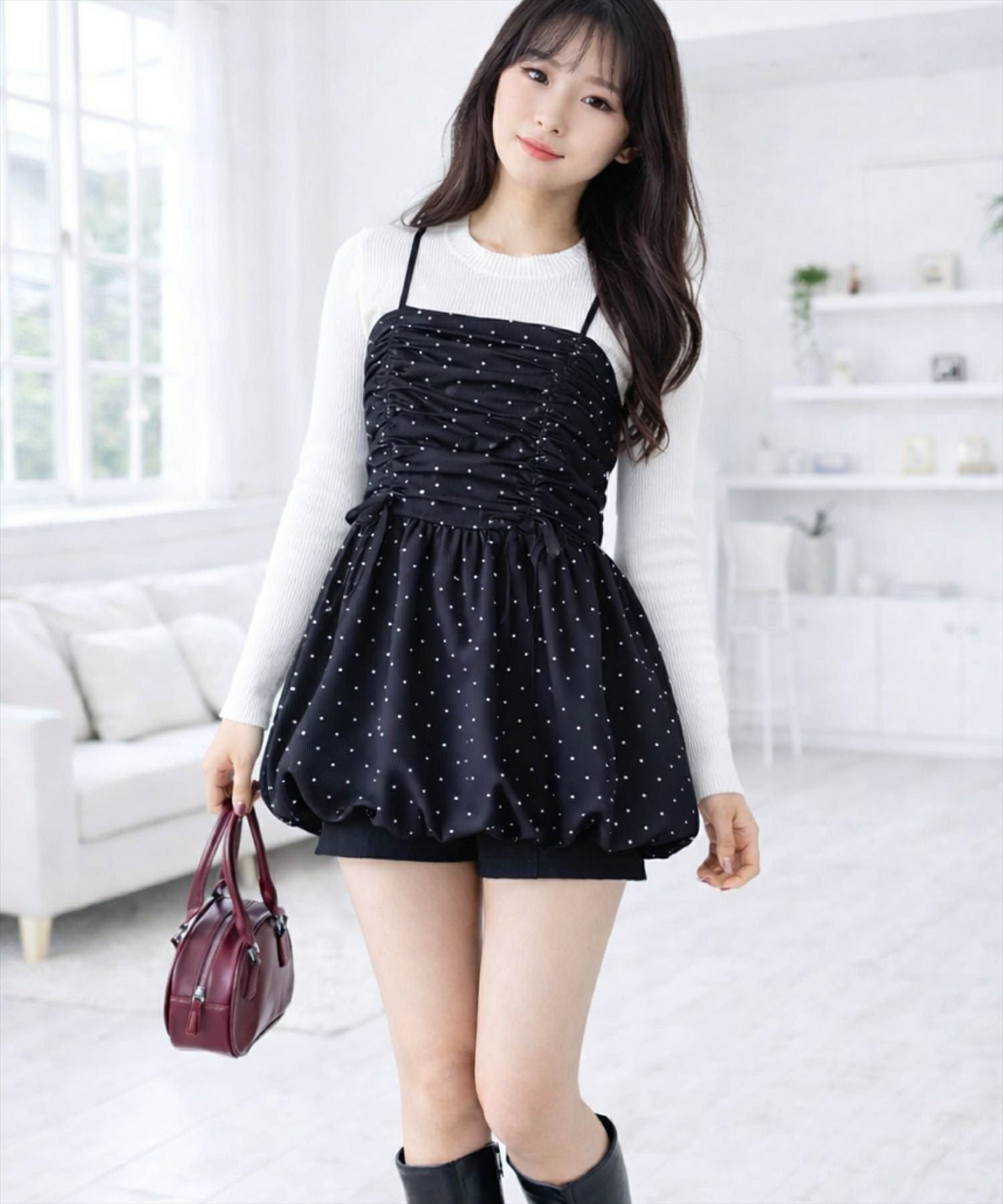 clear≪新色追加≫ドロストデザインバルーンチュニック[CL9254