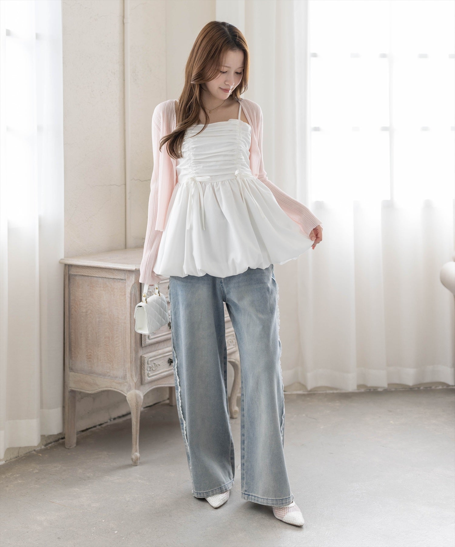 163cm/オフホワイト着用