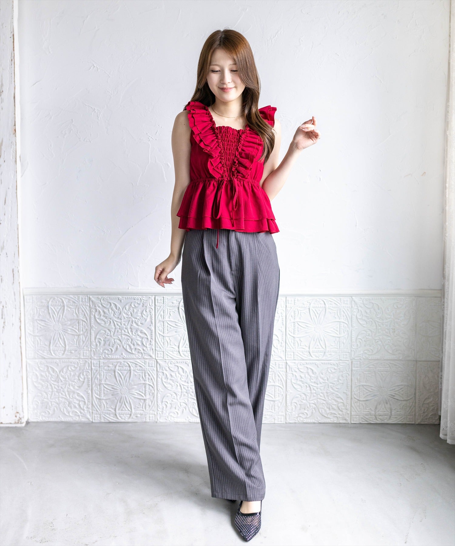 163cm/ボルドー着用