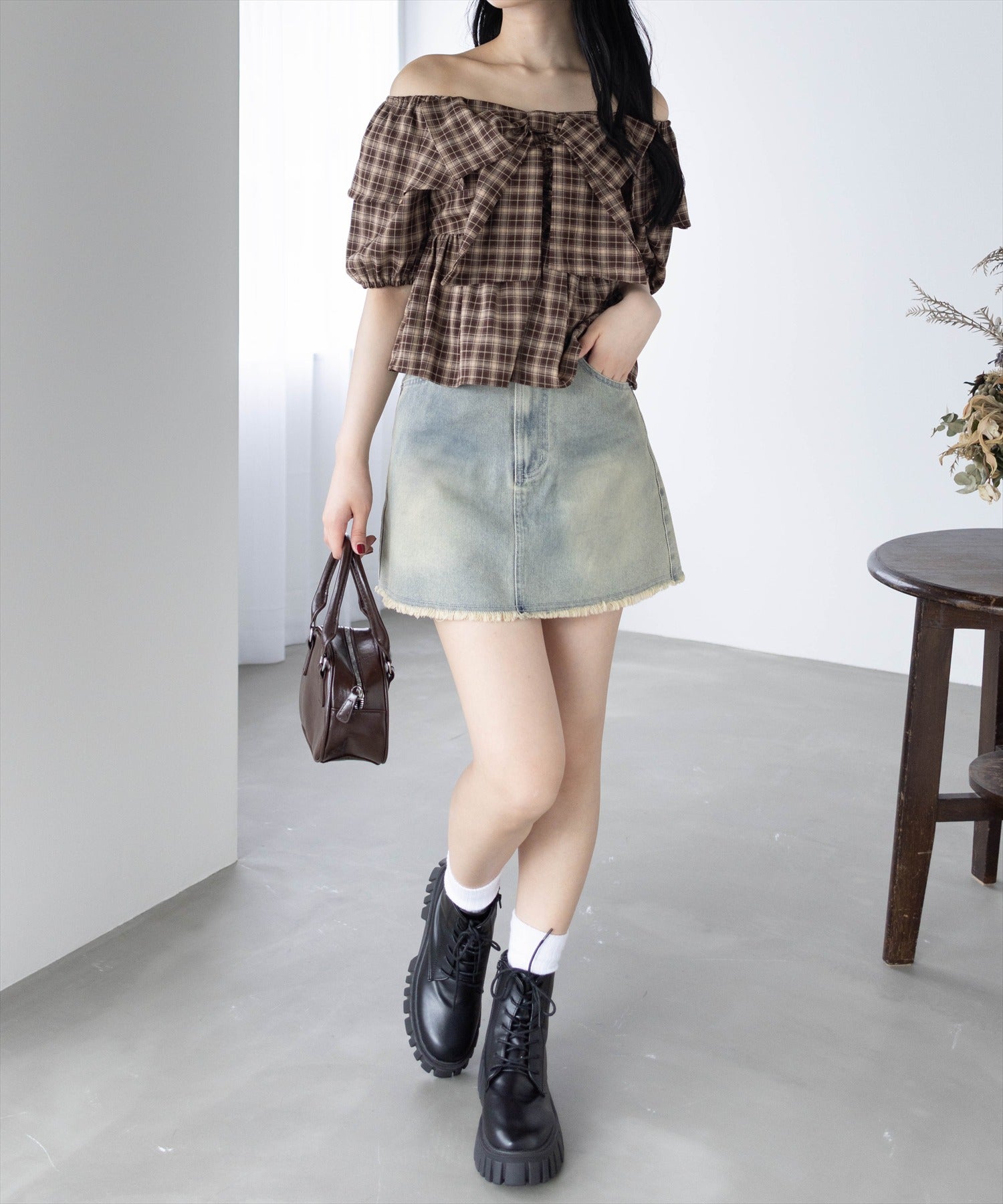 162cm/ブラウン着用