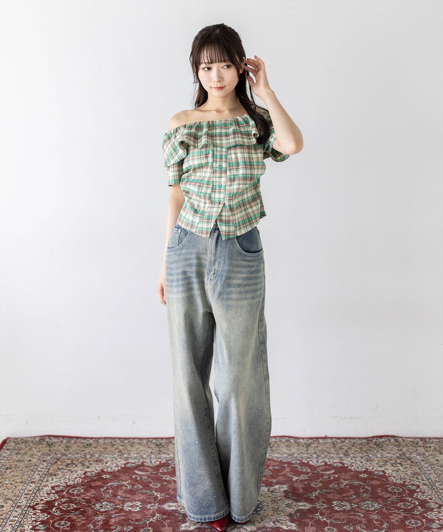 162cm/グリーン着用