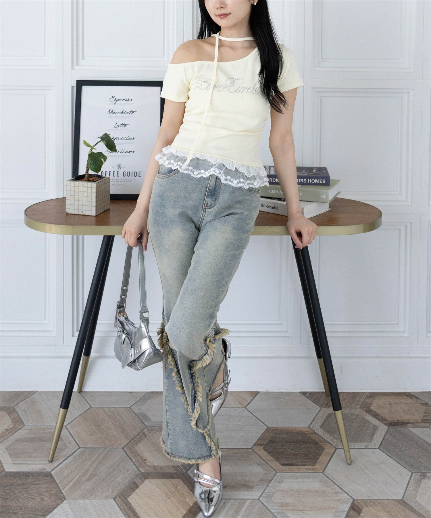 162cm/イエロー着用