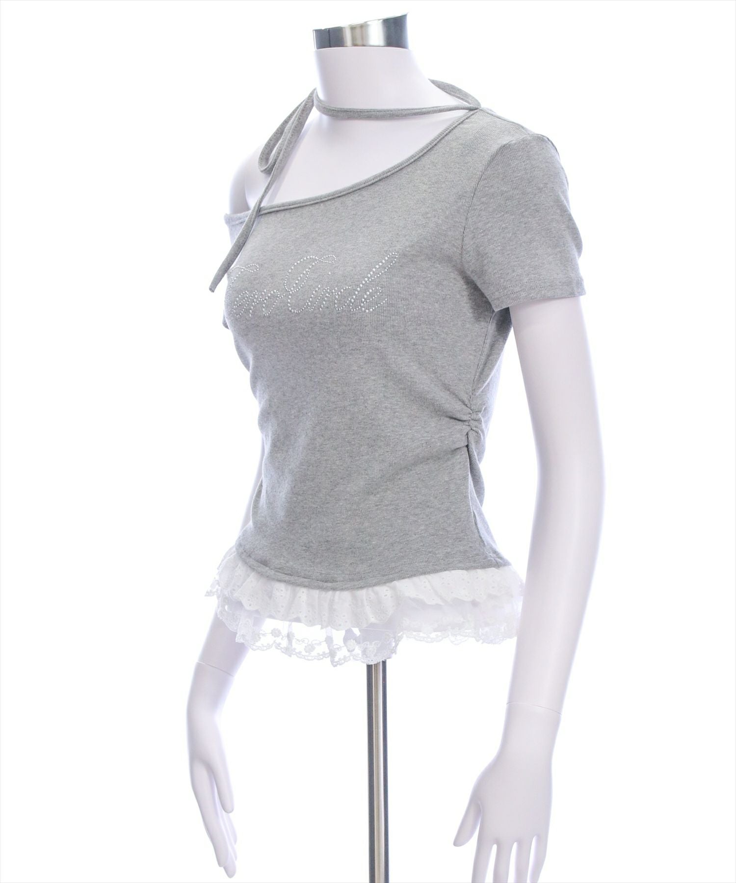 clear レースフリルロゴ入りレイヤード風カットソー[CL9377