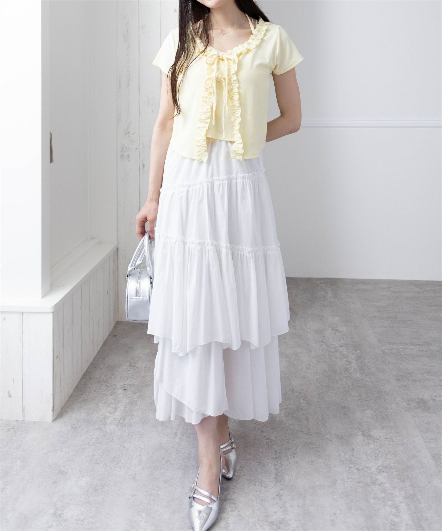 clear インナー付きフリルカットソートップス[CL9403] | レディース