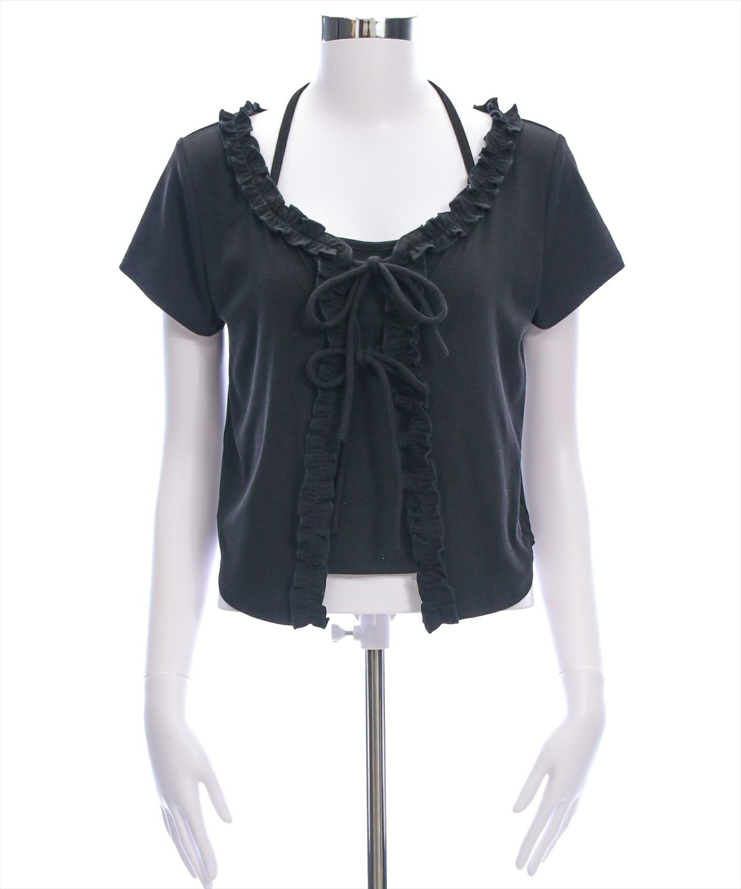 alice auaaフリル付き黒キャミソール alice auaa WEB SHOP