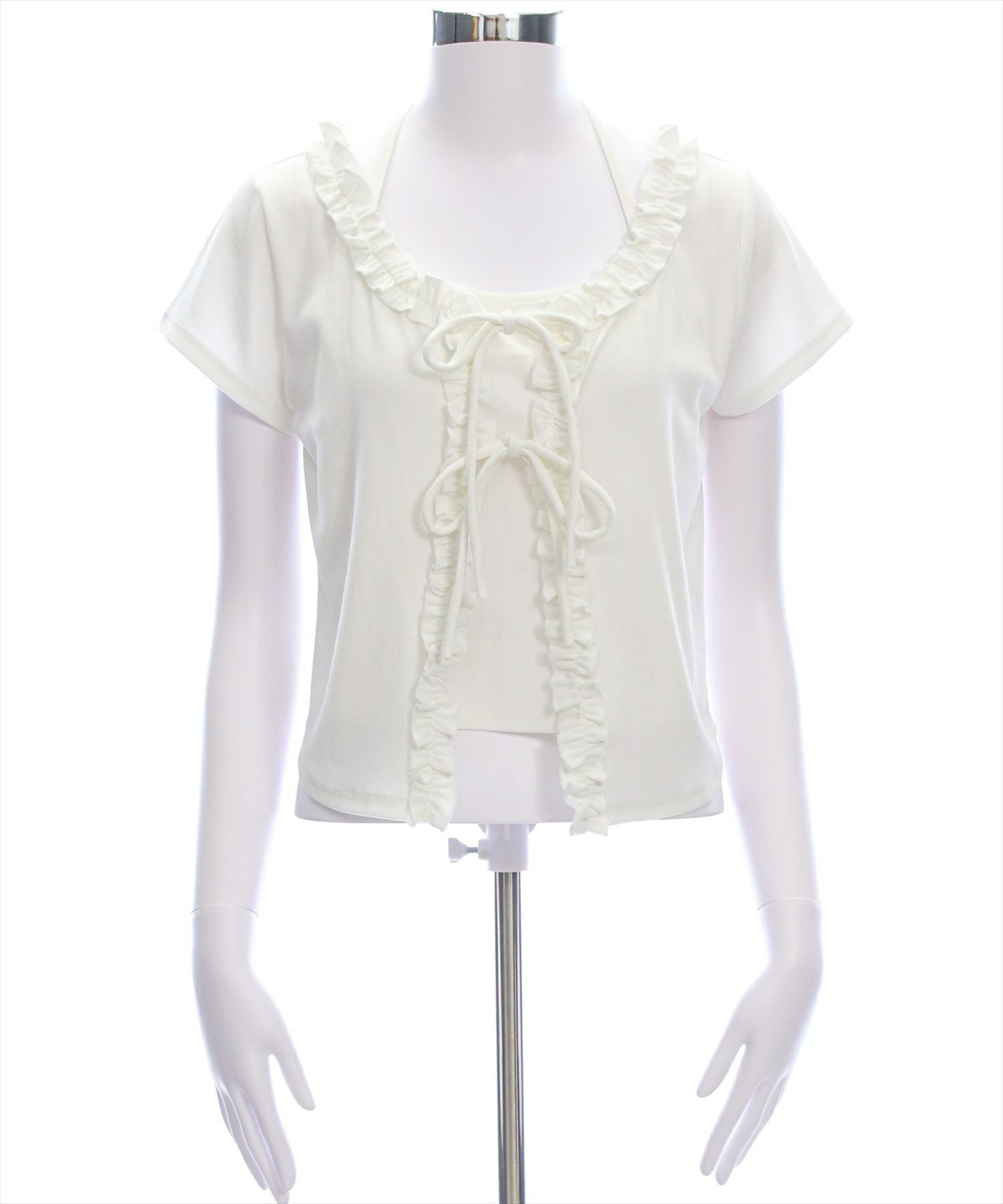 clear インナー付きフリルカットソートップス[CL9403] | レディース