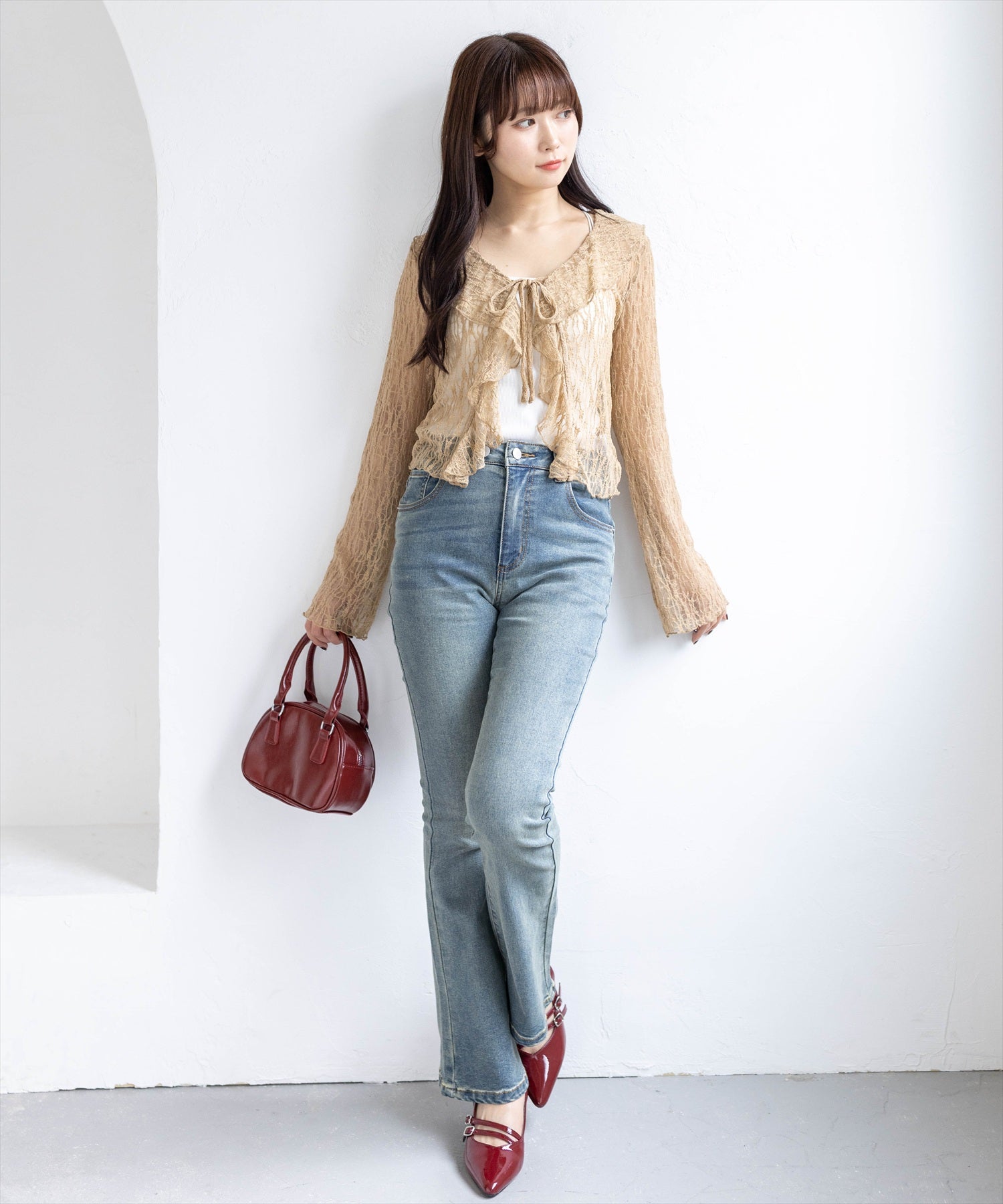 162cm/ベージュ着用