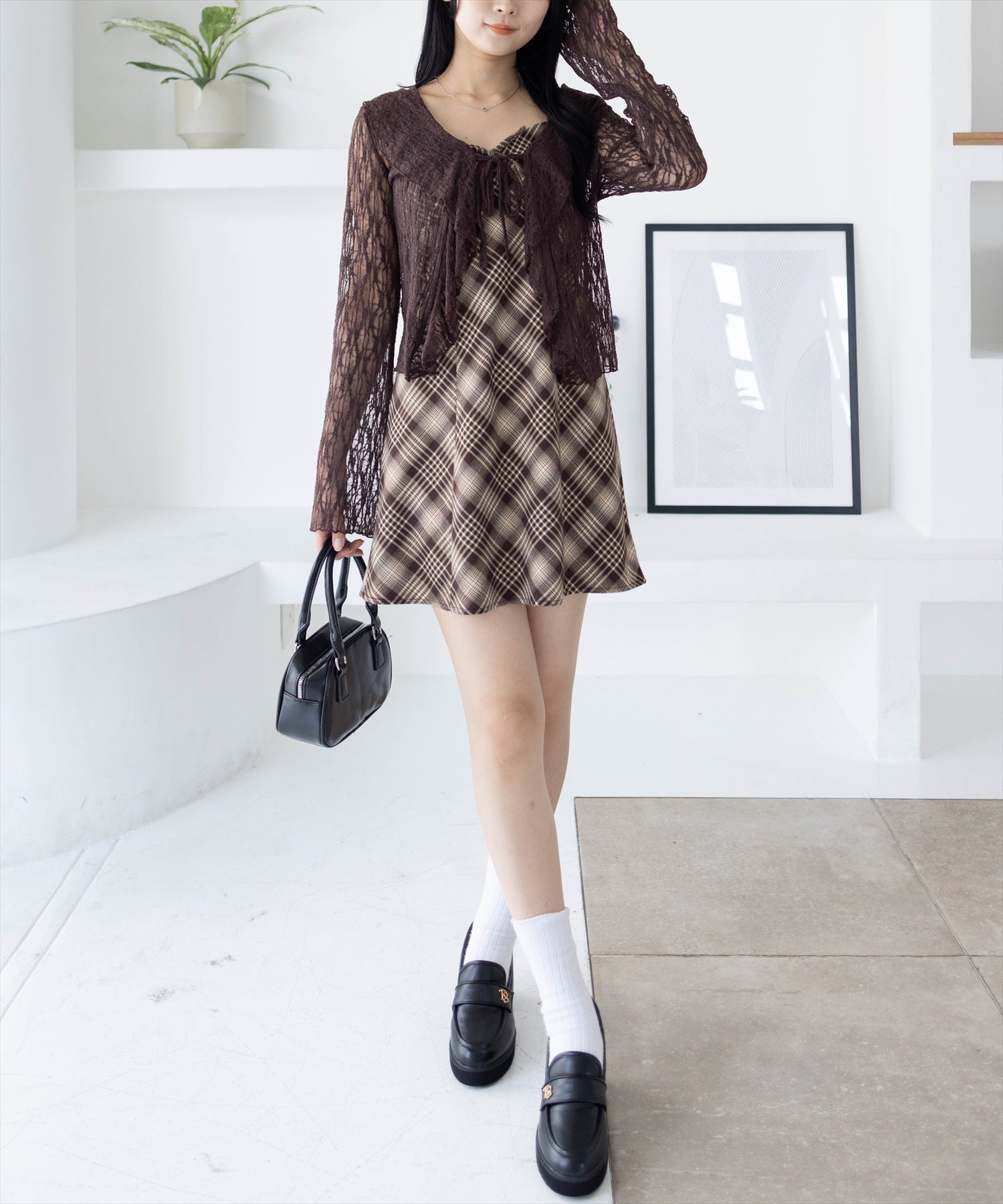 162cm/ブラウン着用