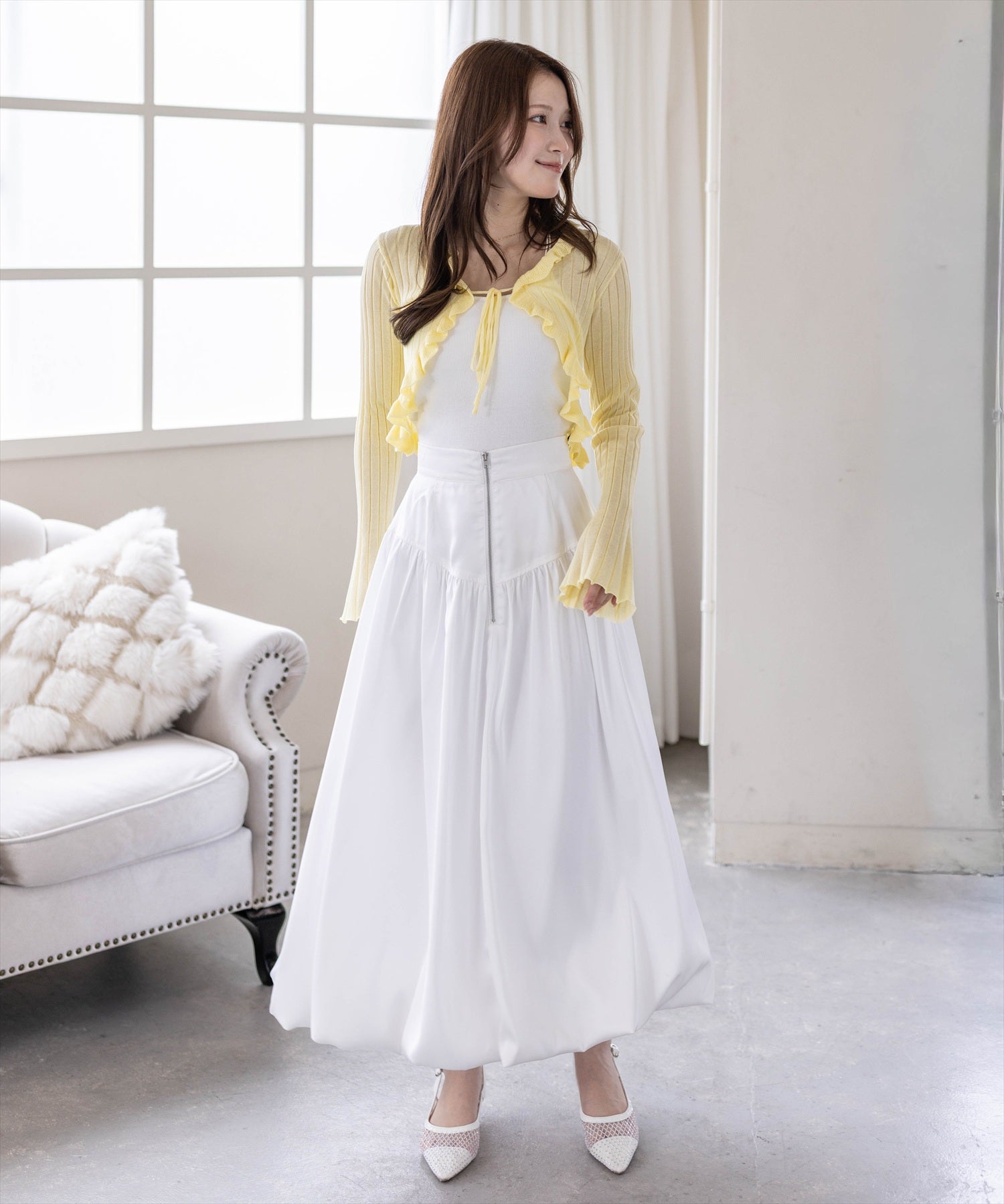 163cm/イエロー着用