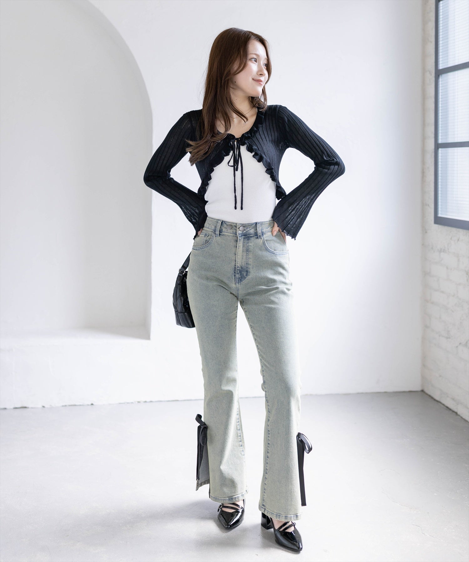 163cm/ブラック着用