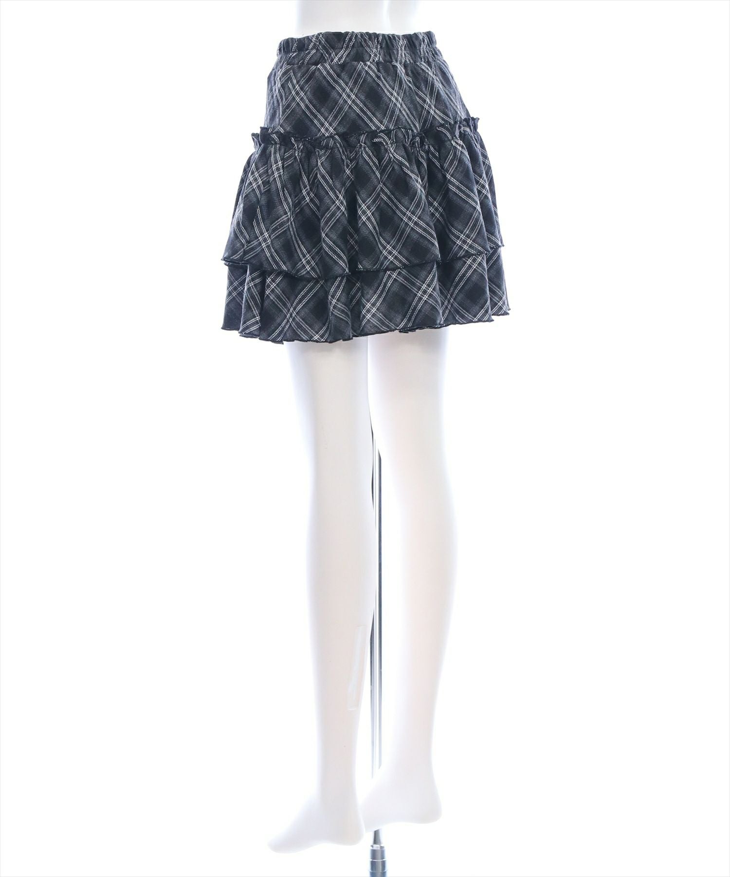 clear≪再入荷≫2段フリルティアードチェックミニスカート[CL9405