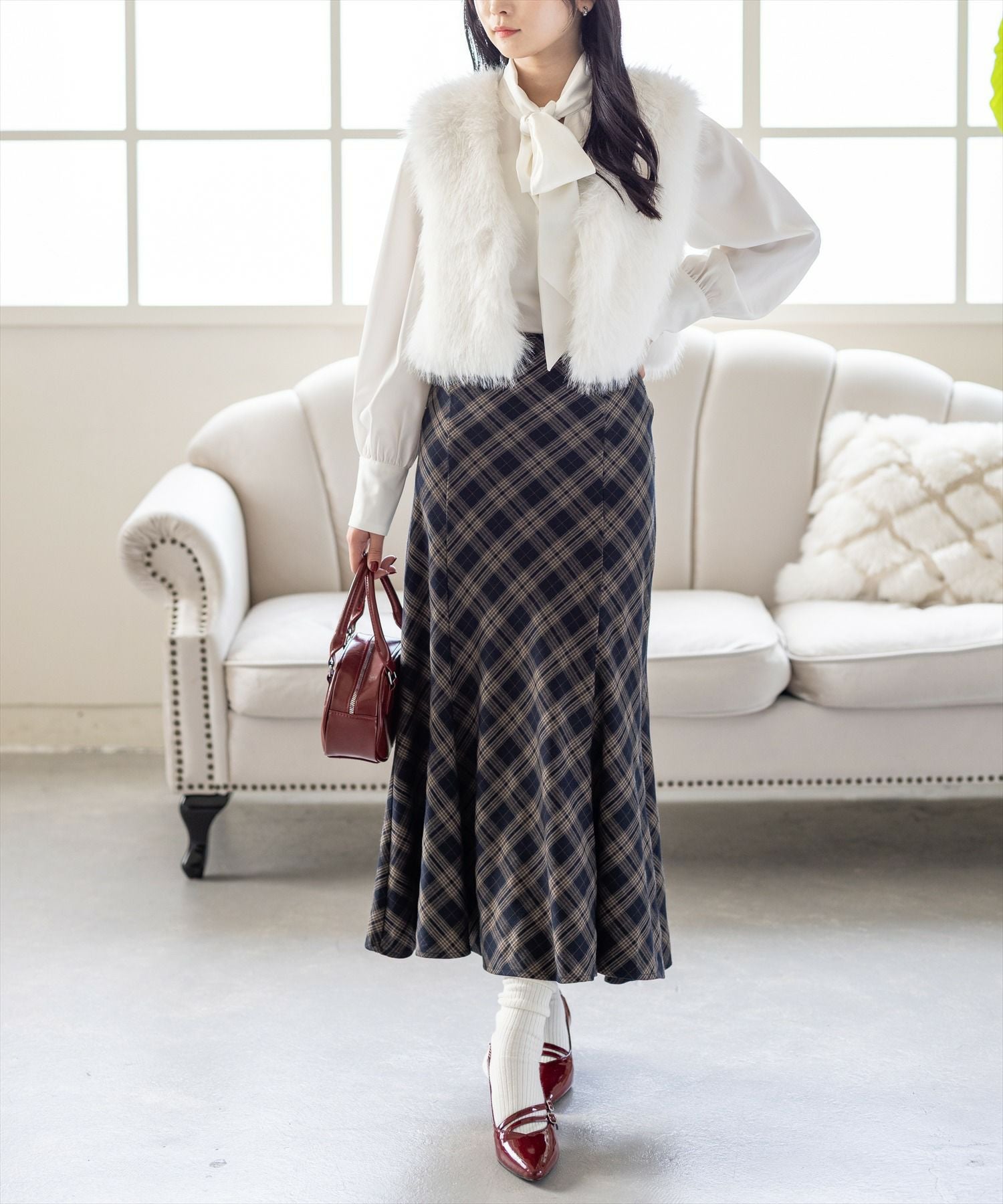 CLEAR BASIC≪再入荷≫バックレースアップチェック柄マーメイド