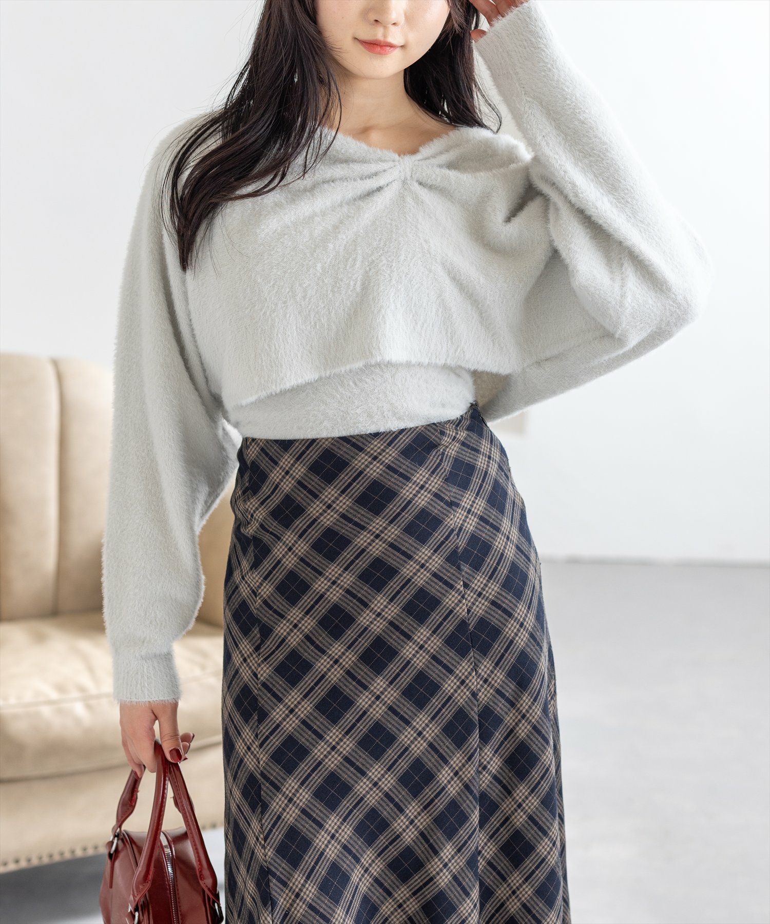CLEAR BASIC≪再入荷≫バックレースアップチェック柄マーメイド