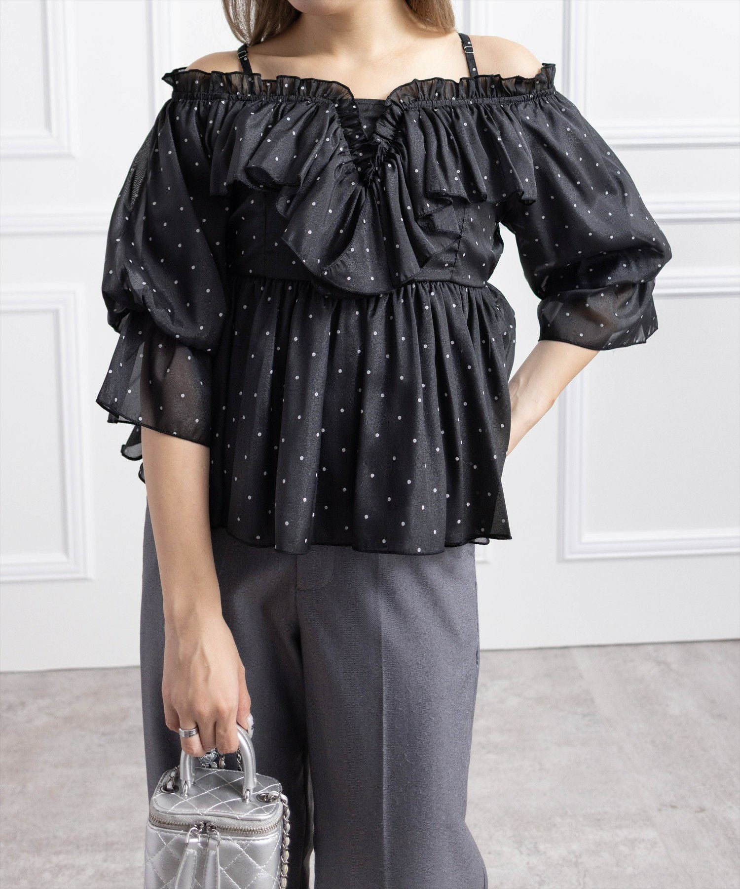 Styling ✴︎オフショルブラウス clear≪新作≫フロントフリルオフショルブラウス[CL9894] | レディース
