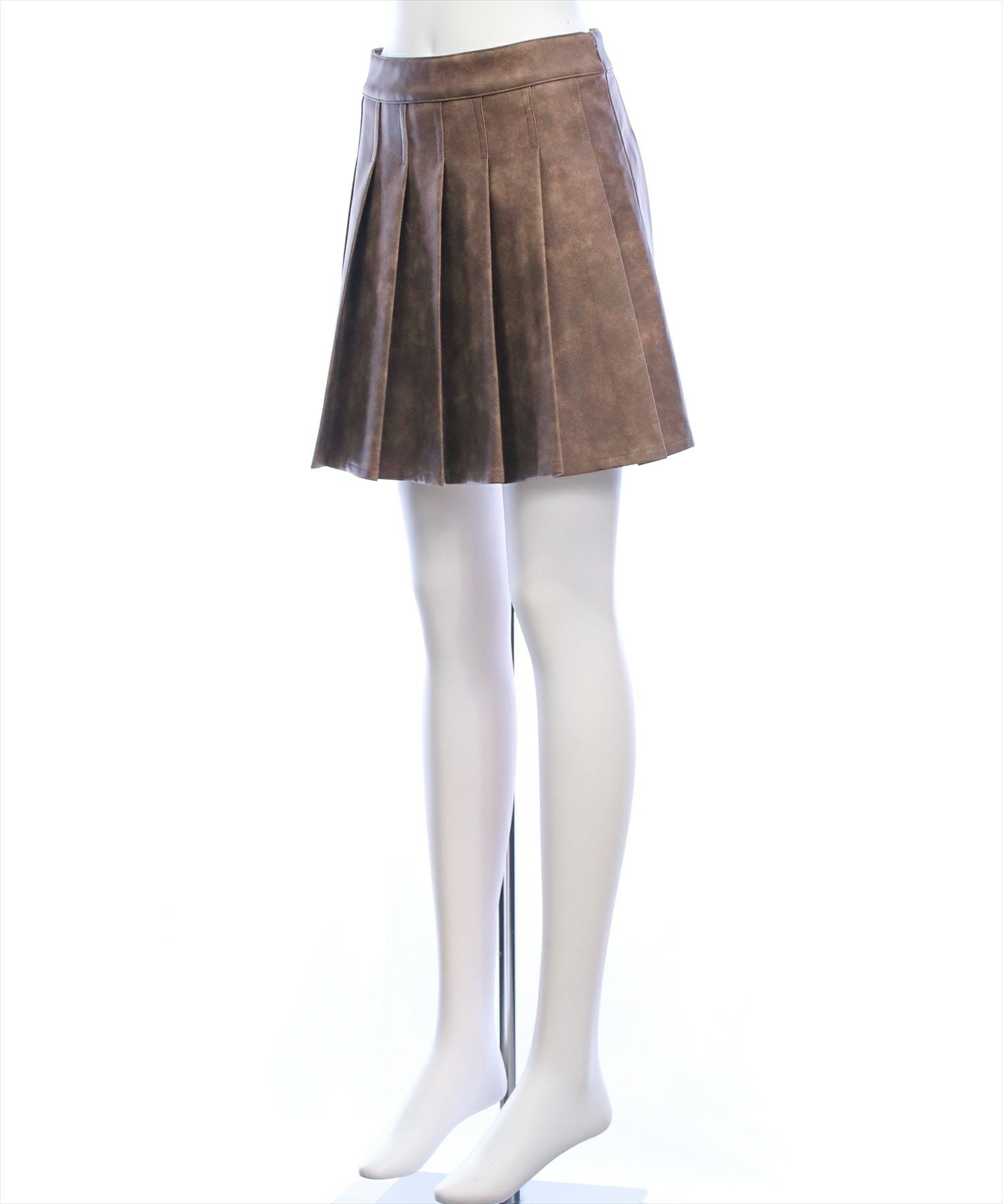 clear アンティークレザープリーツミニスカート(セット可)[CL9364