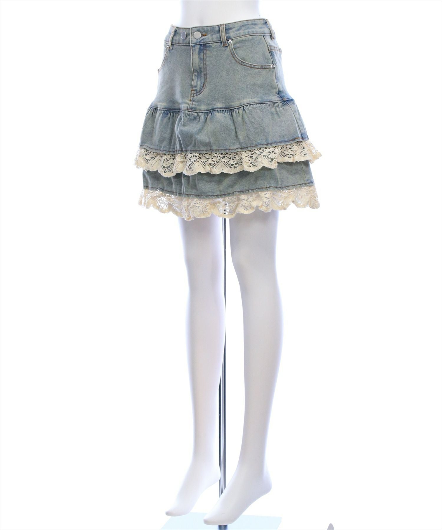 clear デニムティアードミニスカート[CL9367] | レディース