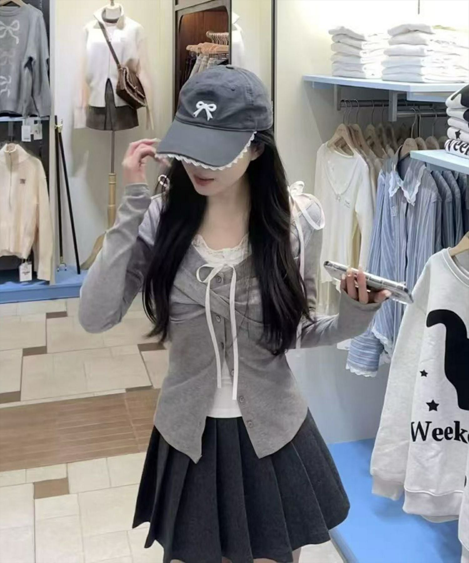 STAY MOTION≪WEB限定≫フロントクロス長袖カットソートップス[ST1000 STAY MOTION≪WEB限定≫フロントクロス長袖カットソートップス[ST1000