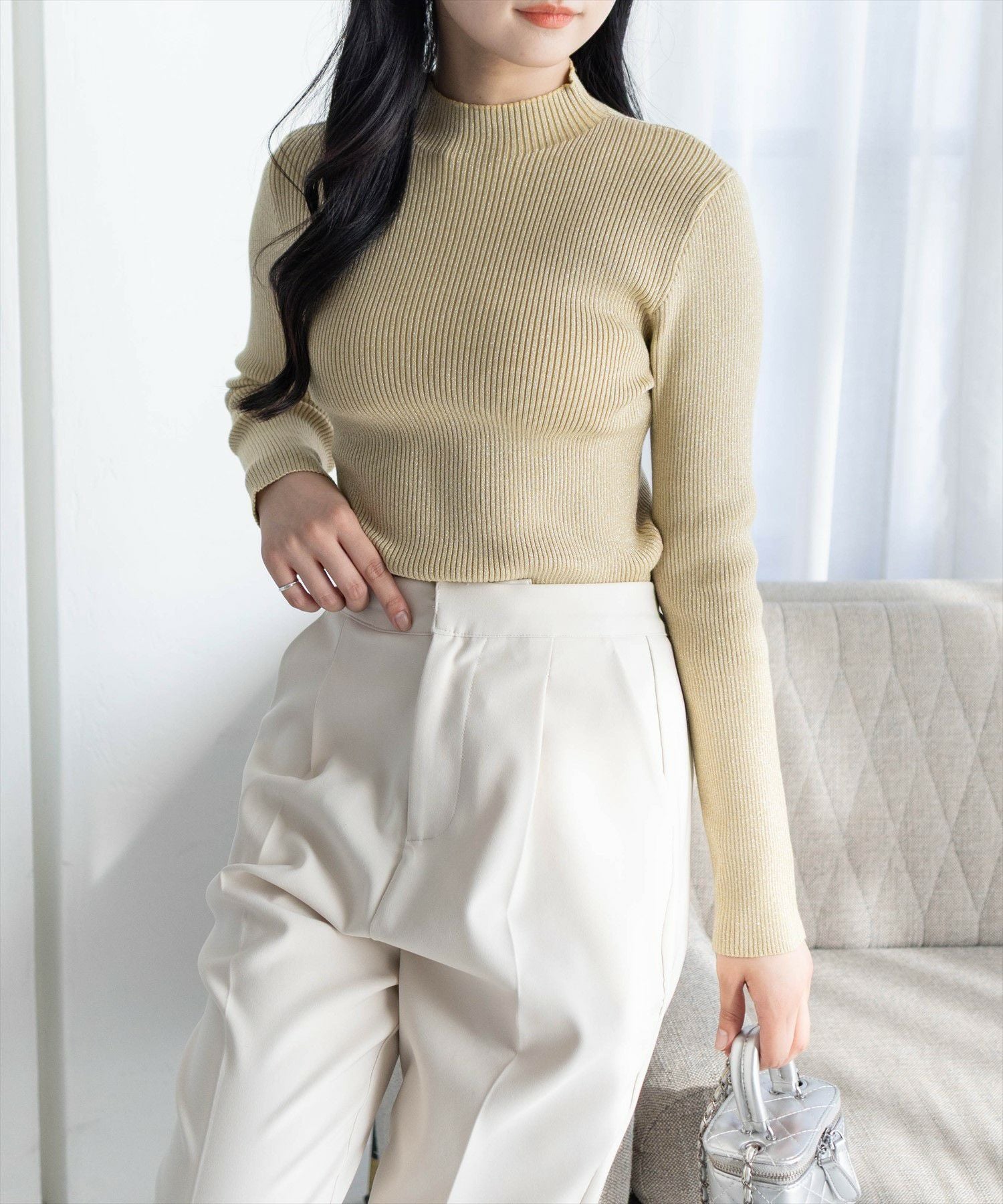 clear≪再入荷≫ハイゲージラメニットトップス[CL9315] | レディース