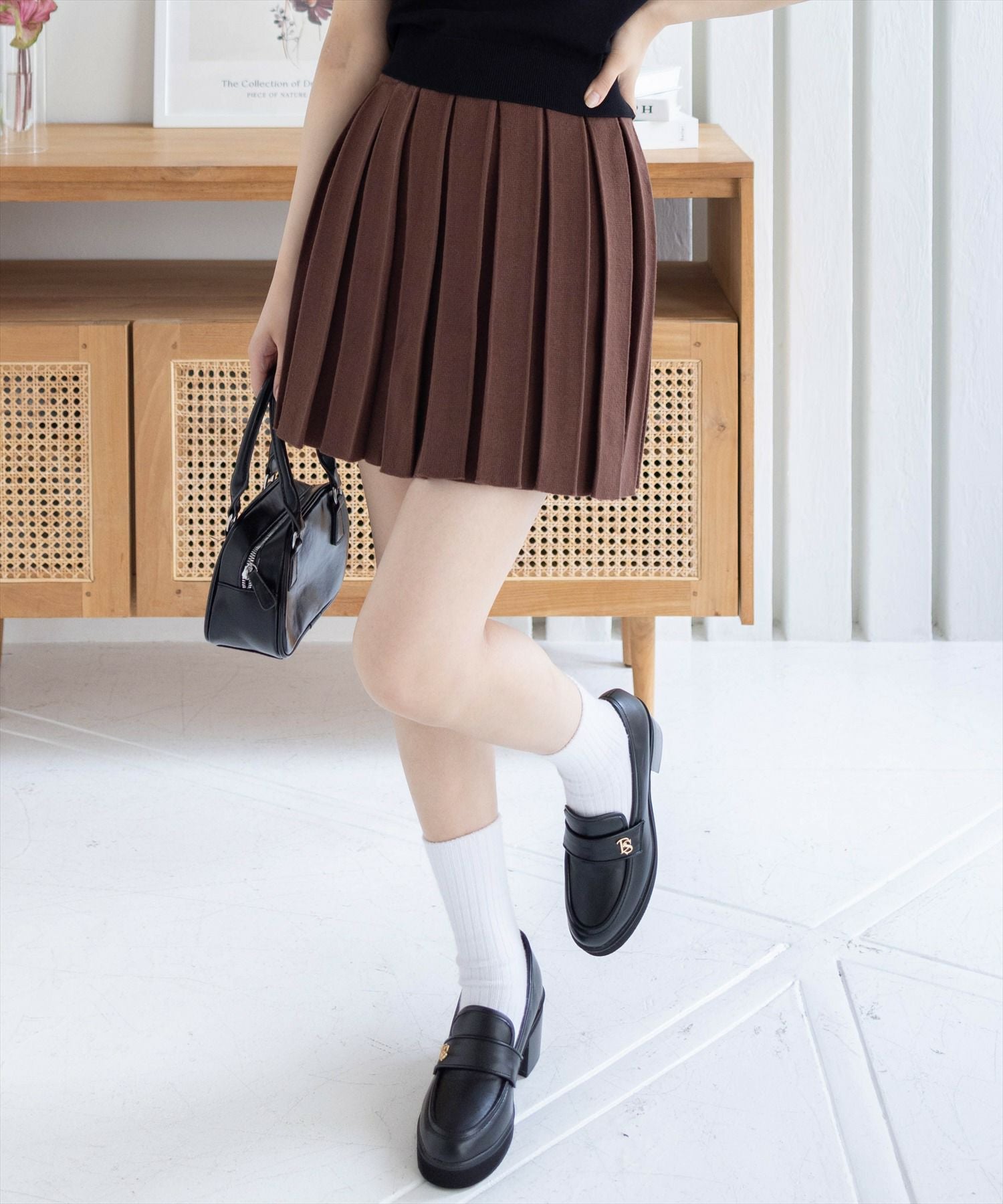 LIBRIO MENDONCA ミニニットプリーツスカート 美品 clear ニットプリーツミニスカート(セット可)[CL9312] | レディース