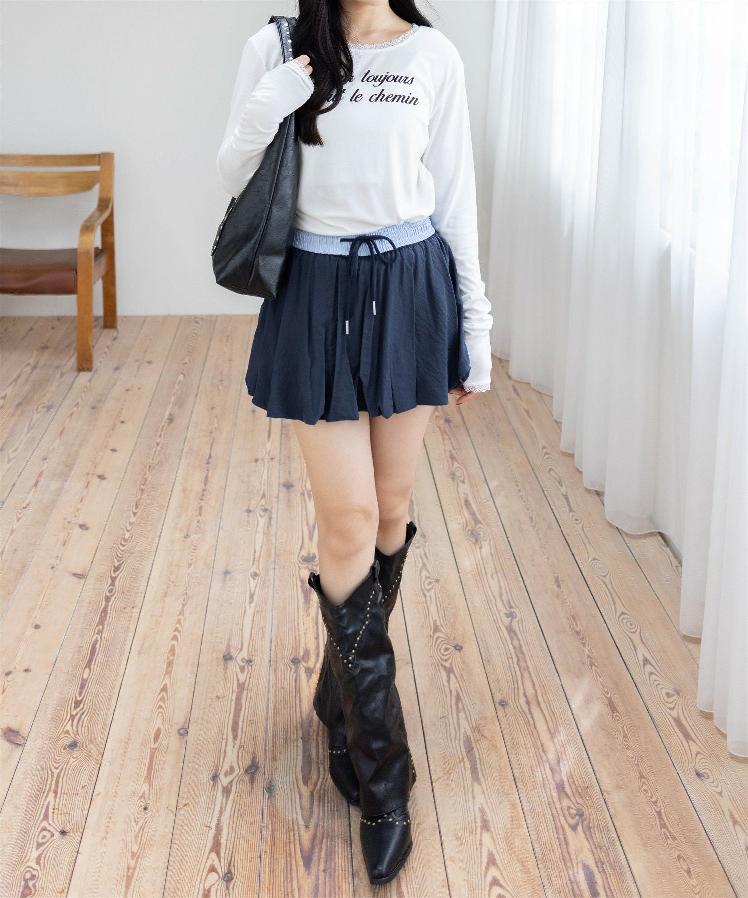 STAY MOTION≪WEB限定≫インパン付き配色バルーンミニスカート[ST1012