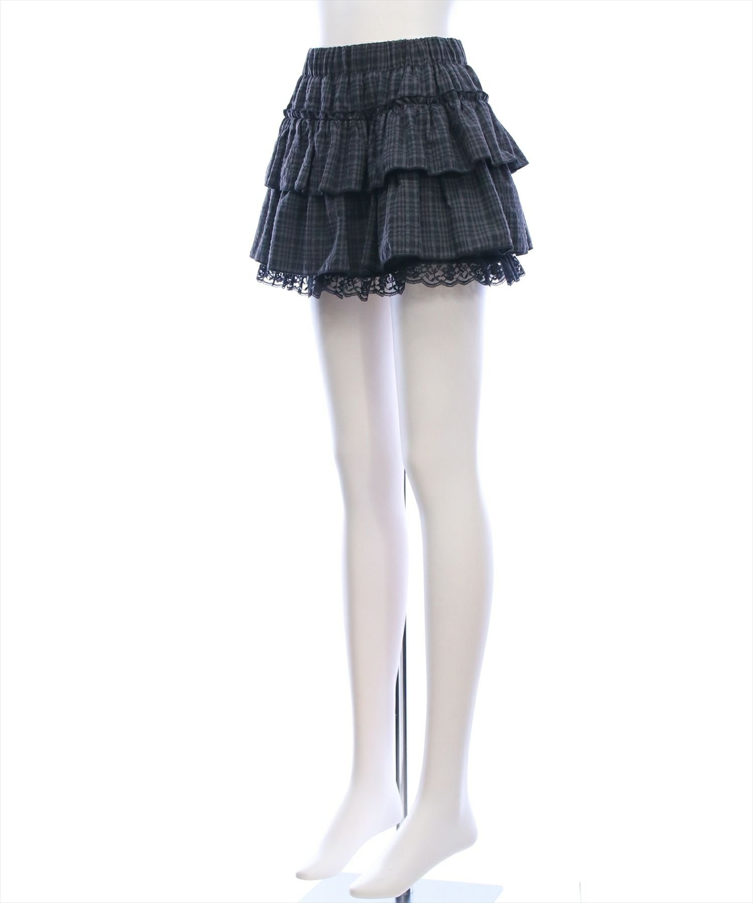 clear≪再入荷≫裾レースフリルティアードミニスカート[CL9465