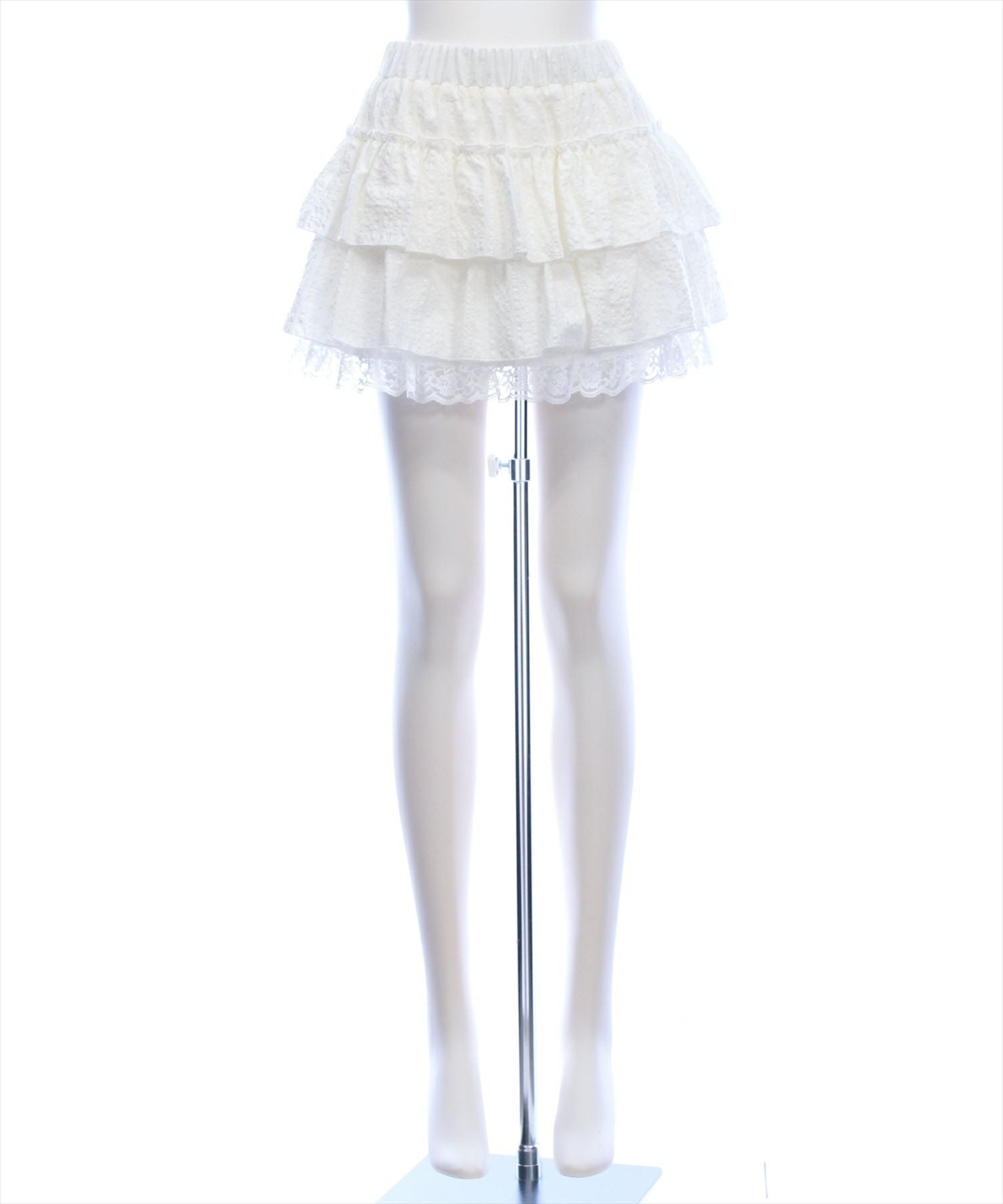 clear≪再入荷≫裾レースフリルティアードミニスカート[CL9465