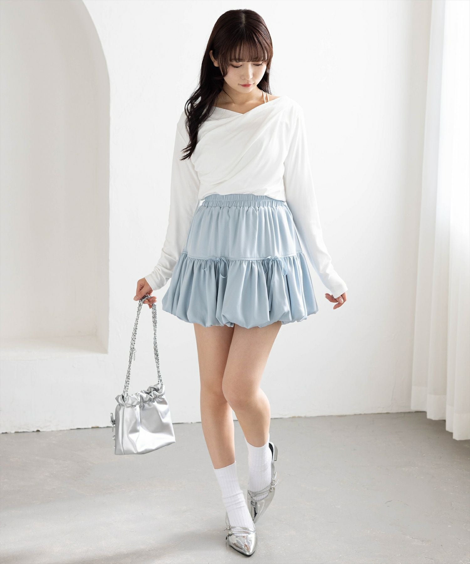 lig. リグドット　cloud skirt スカート　ブラック　ミニスカート ポンチタックballoon miniスカート